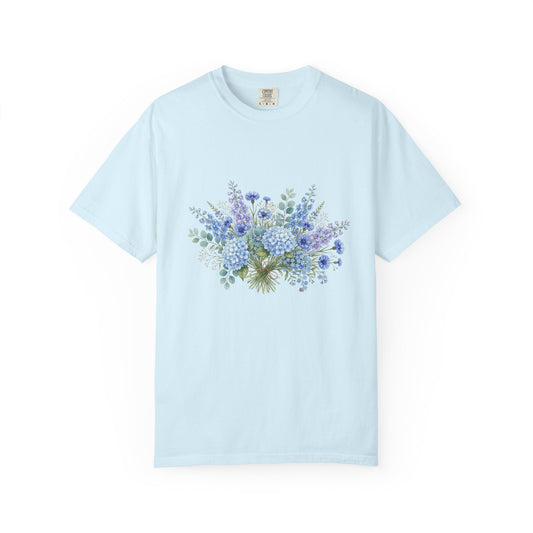 Floral Blue Bouquet T-Shirt — Blue Floral Bouquet Graphic Tee