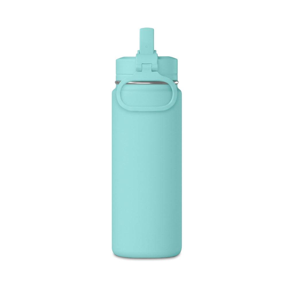 Sage Green 20oz Mini Water Bottle with Splash Graphic & Stainless Straw