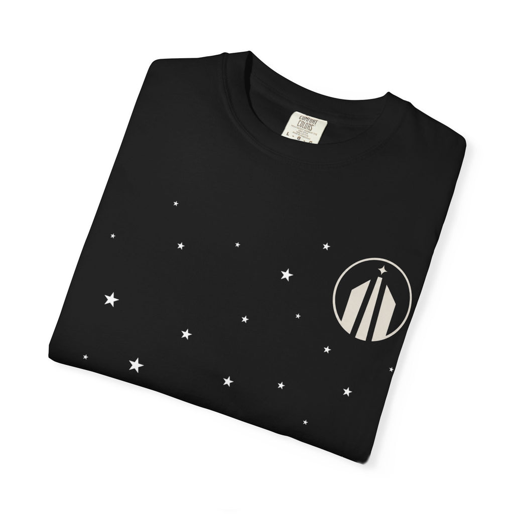 Minimalist Circle Stripe T-Shirt — Subtle Chest Logo Tee