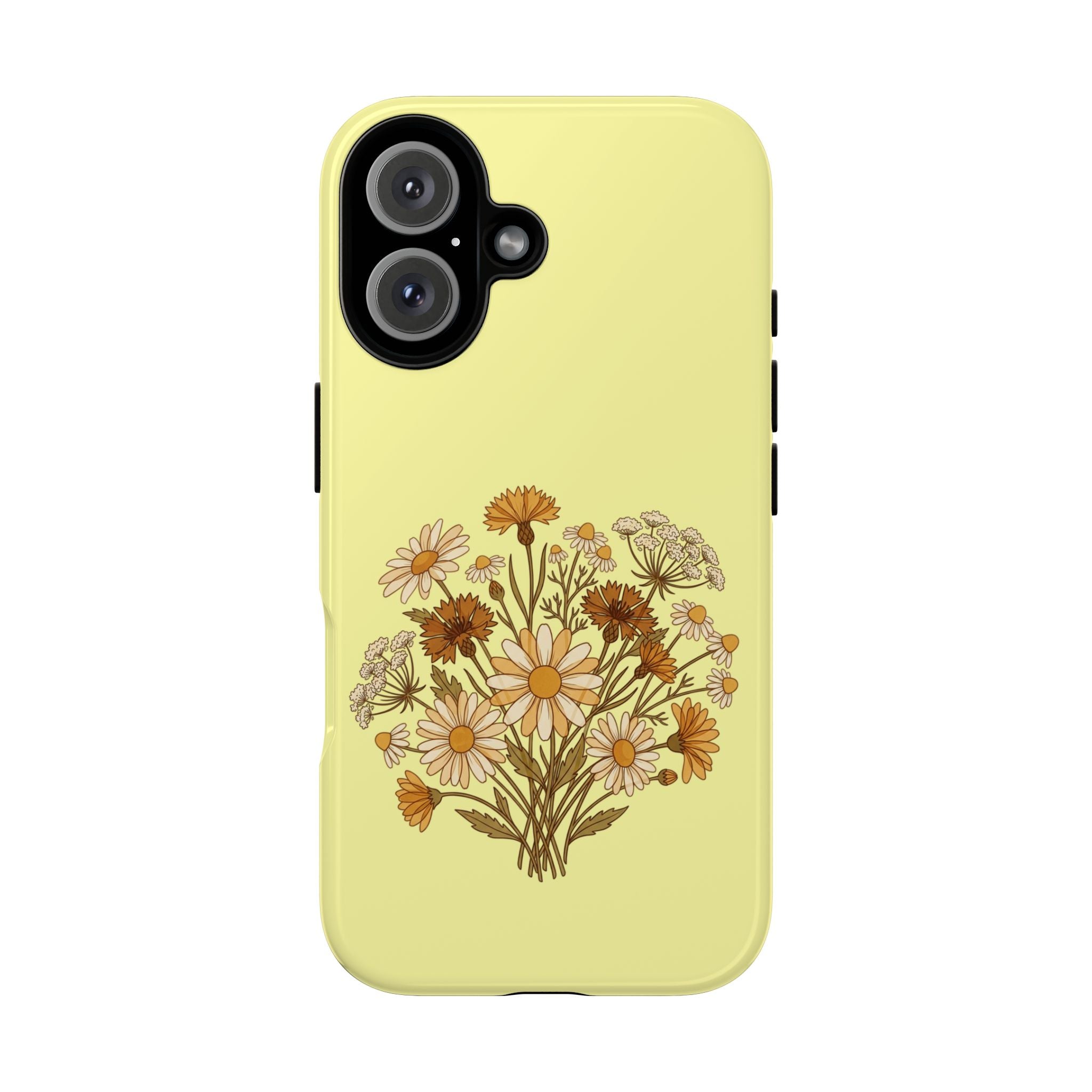 Vintage Wildflower Protective Phone Case — Slim Dual-Layer Shockproof Cover