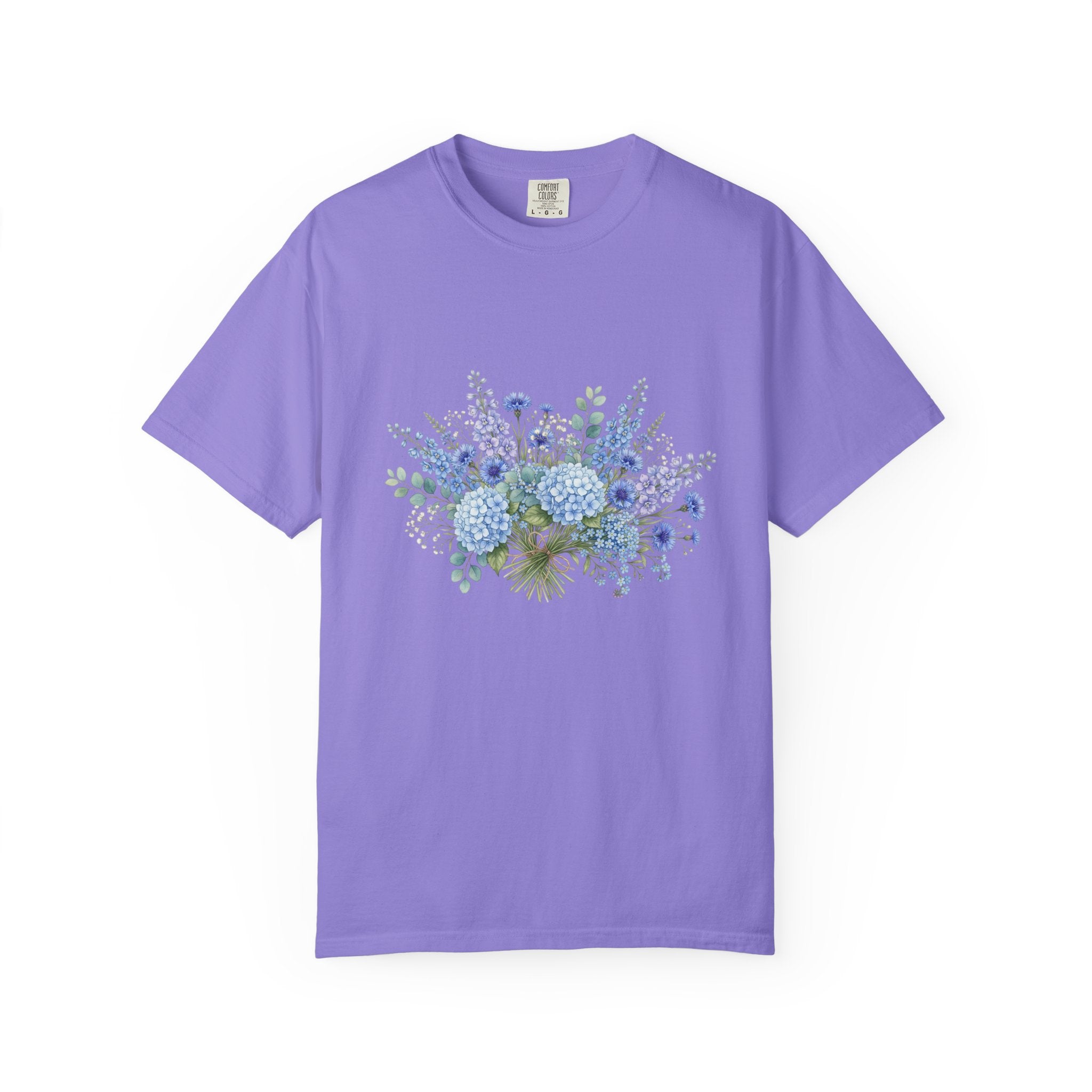 Floral Blue Bouquet T-Shirt — Blue Floral Bouquet Graphic Tee