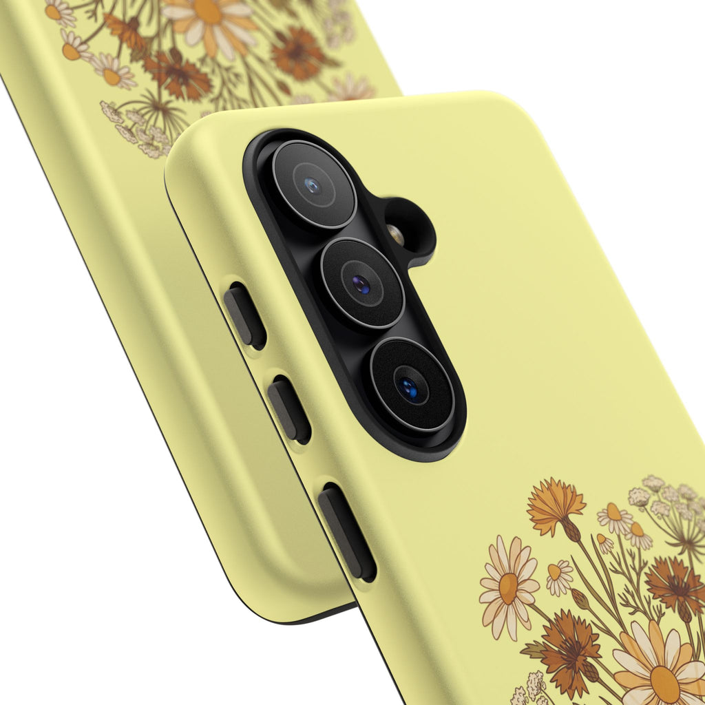 Vintage Wildflower Protective Phone Case — Slim Dual-Layer Shockproof Cover