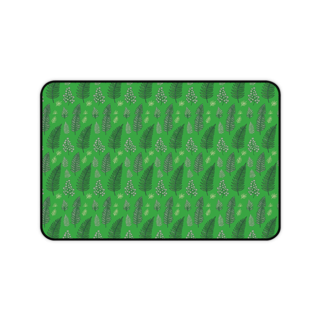 Botanical Green Leaf Desk Mat — Patterned Desk Mat / Mouse Pad