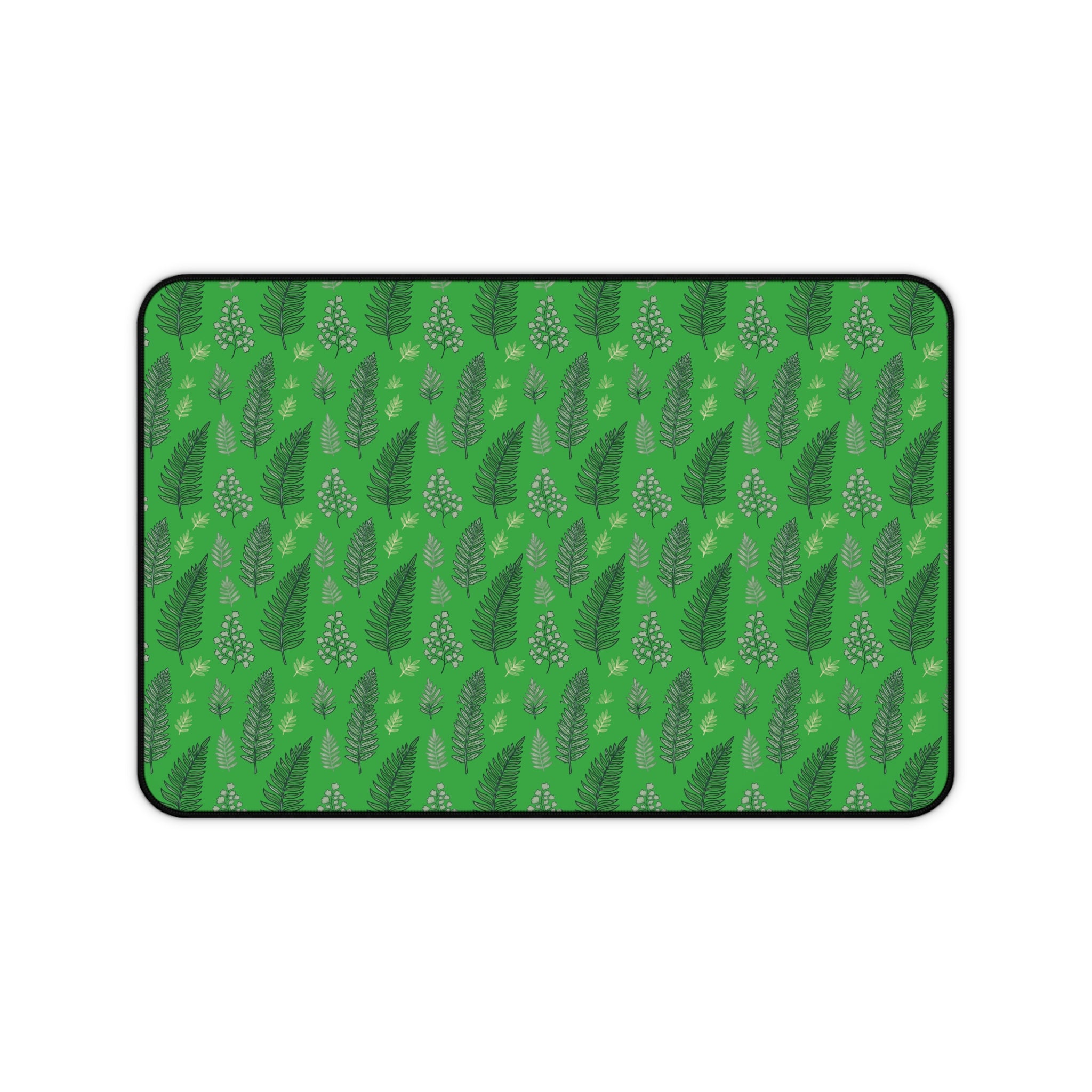 Botanical Green Leaf Desk Mat — Patterned Desk Mat / Mouse Pad