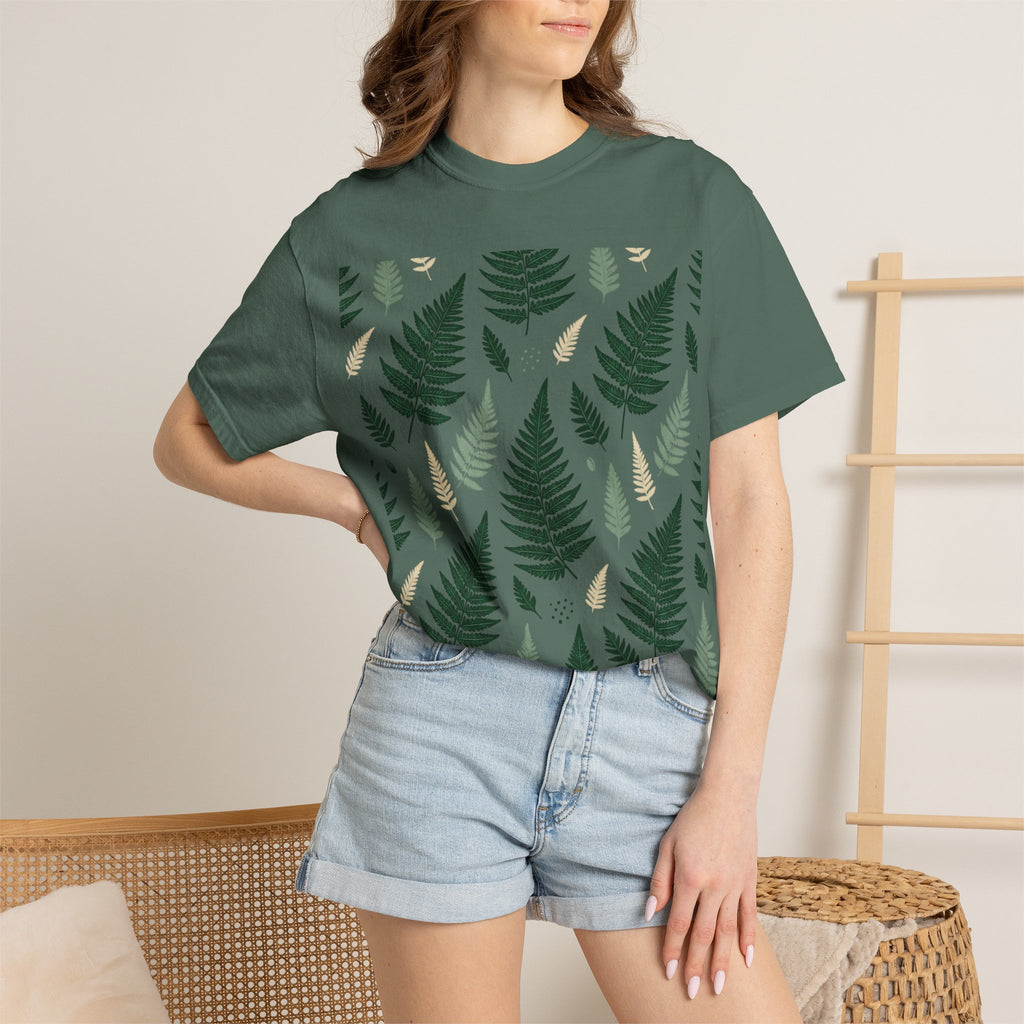 Fern Pattern T-Shirt — Botanical Leaf Graphic Tee