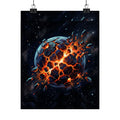 Cataclysmic Planet Poster — Matte Vertical Sci‑Fi Wall Art