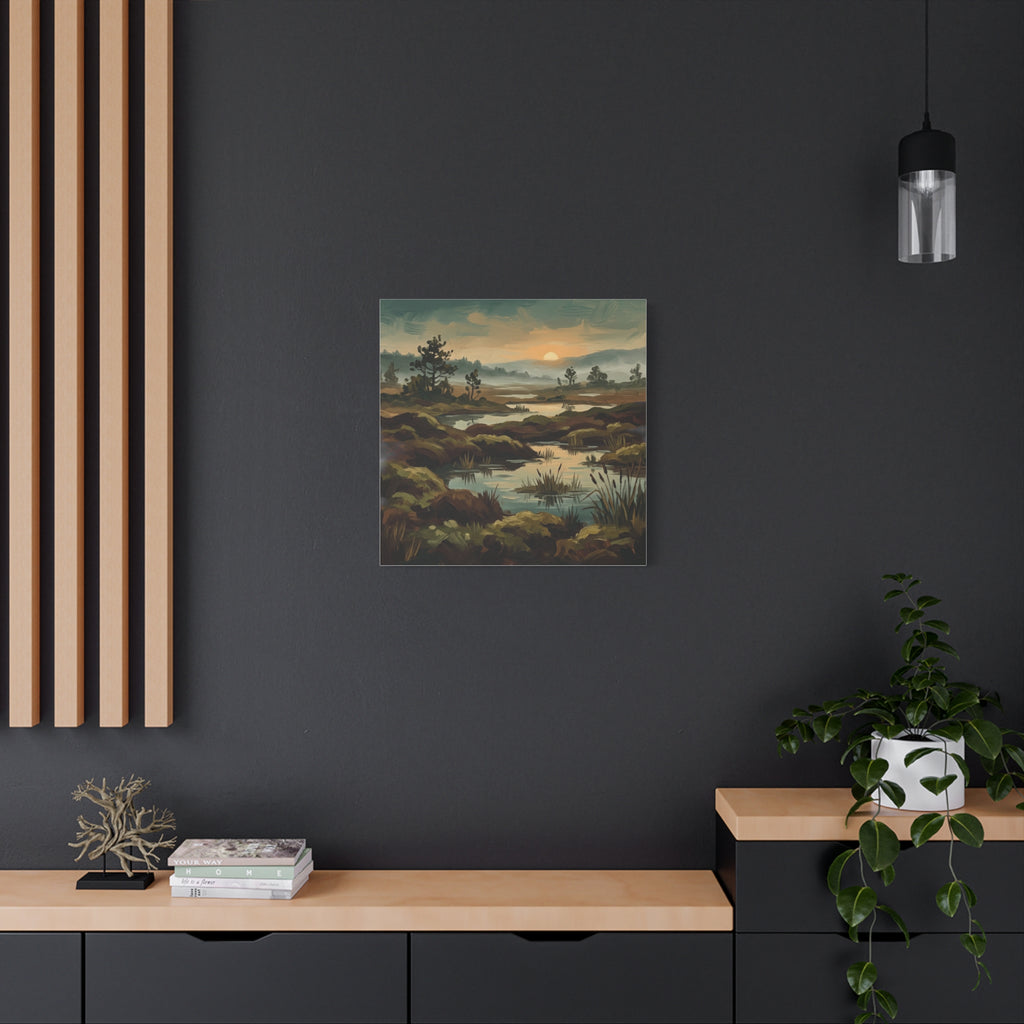 Marshland Morning Matte Stretched Canvas — Gallery-Wrap Nature Landscape