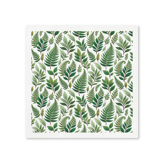 Green Fern Leaves Paper Napkins — Botanical Dinner Party Napkins