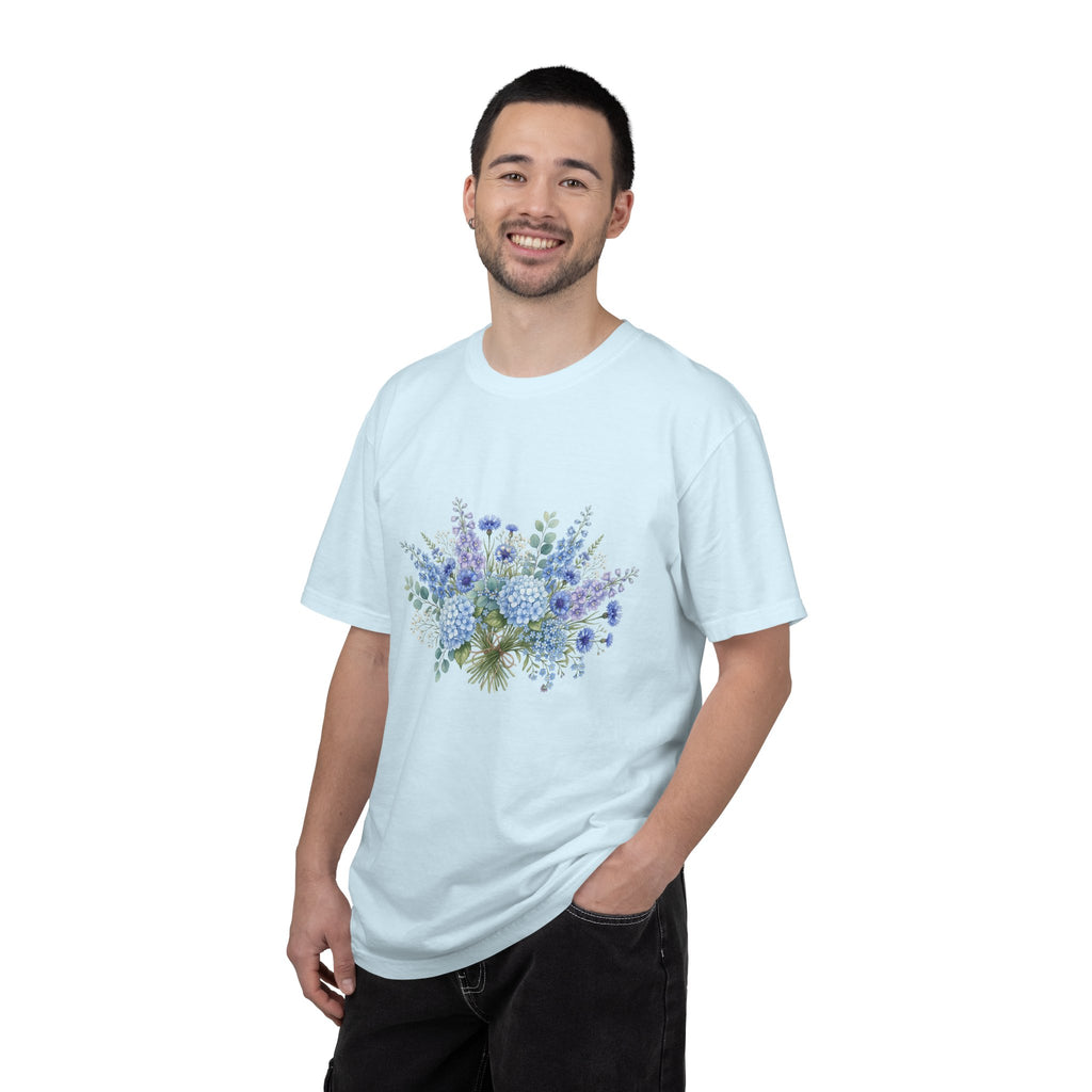 Floral Blue Bouquet T-Shirt — Blue Floral Bouquet Graphic Tee