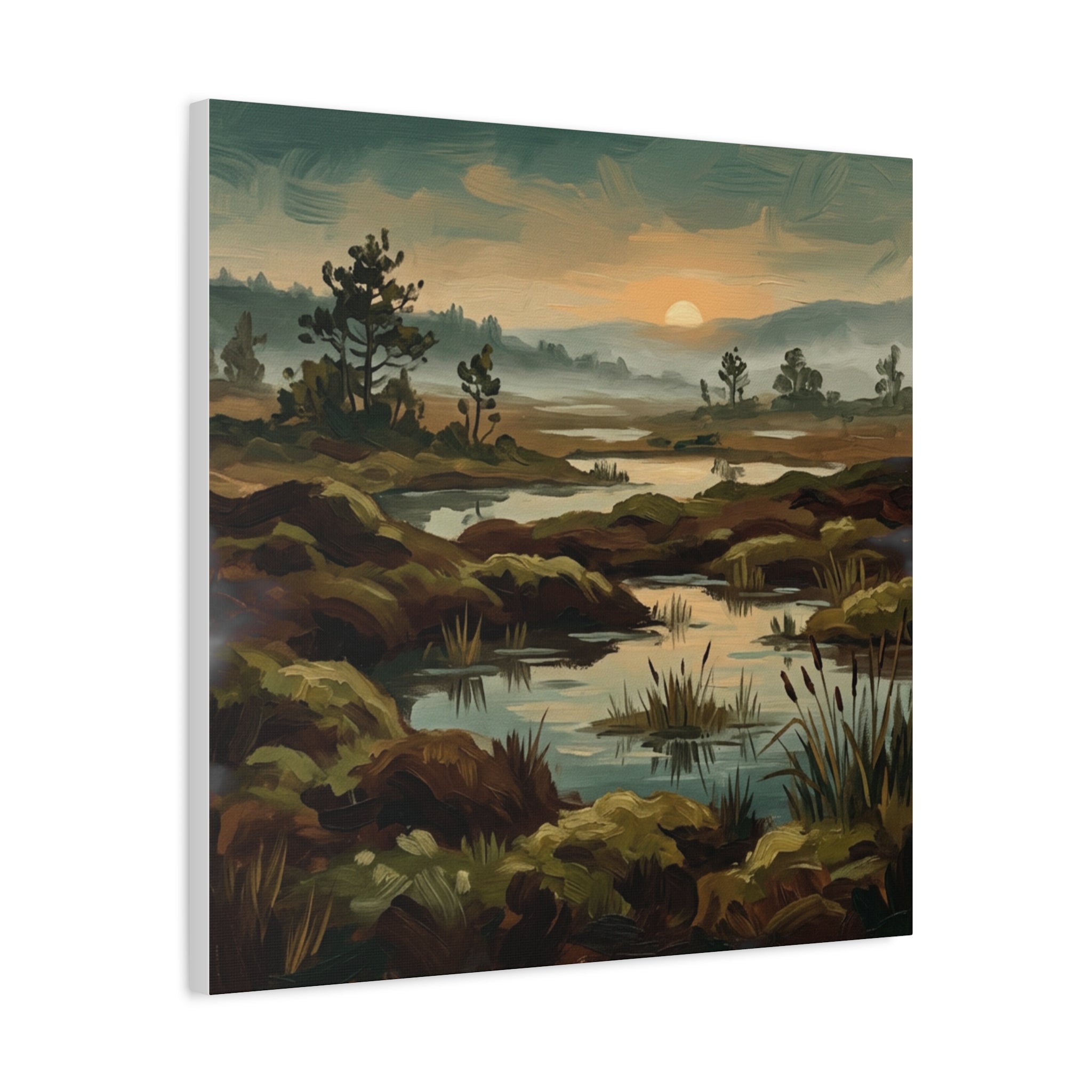Marshland Morning Matte Stretched Canvas — Gallery-Wrap Nature Landscape
