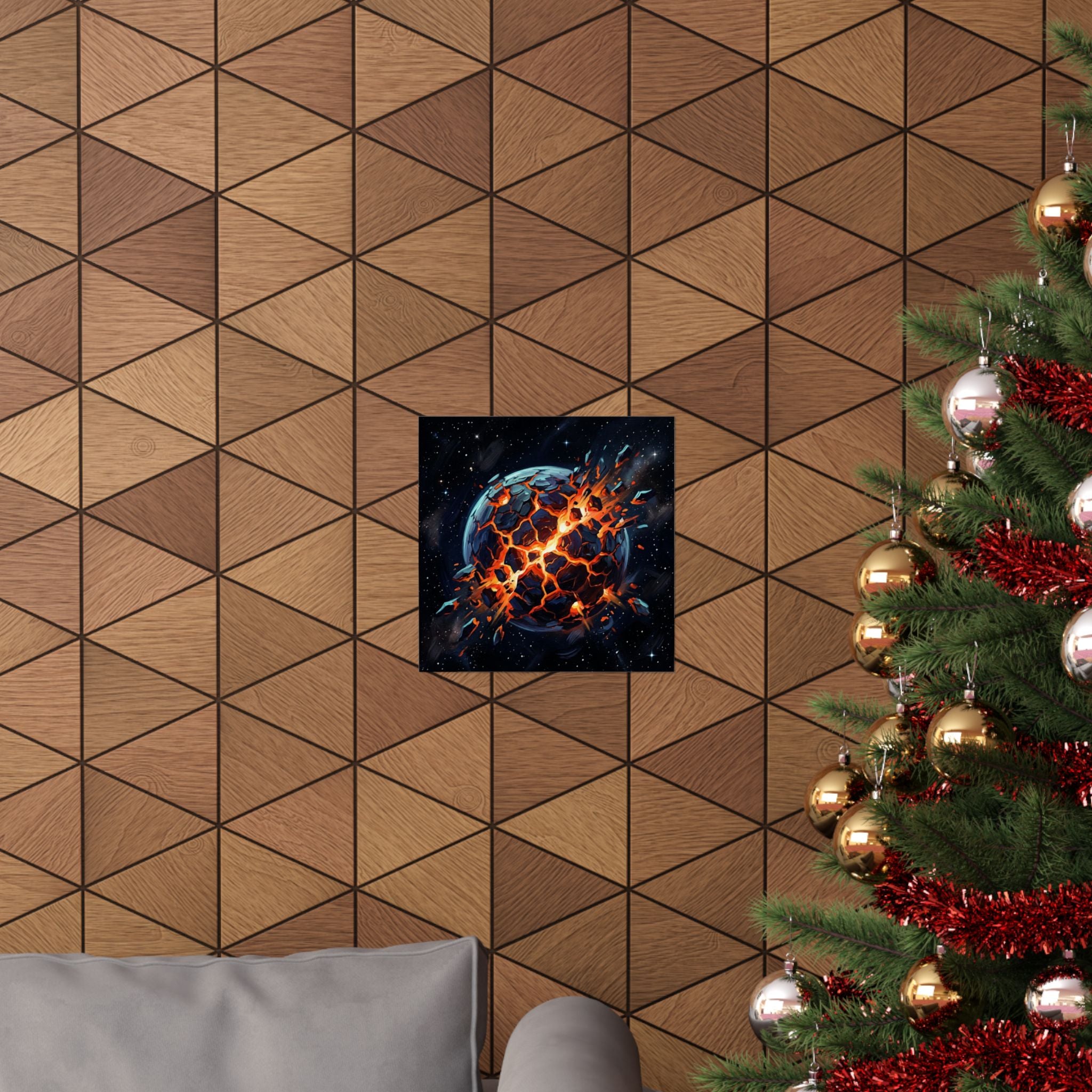 Cataclysmic Planet Poster — Matte Vertical Sci‑Fi Wall Art