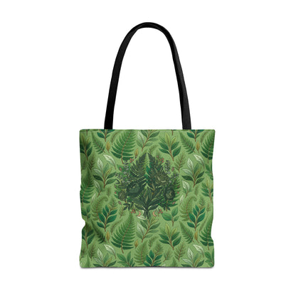 Leaf Pattern Tote Bag – Green Botanical All-Over Print Tote