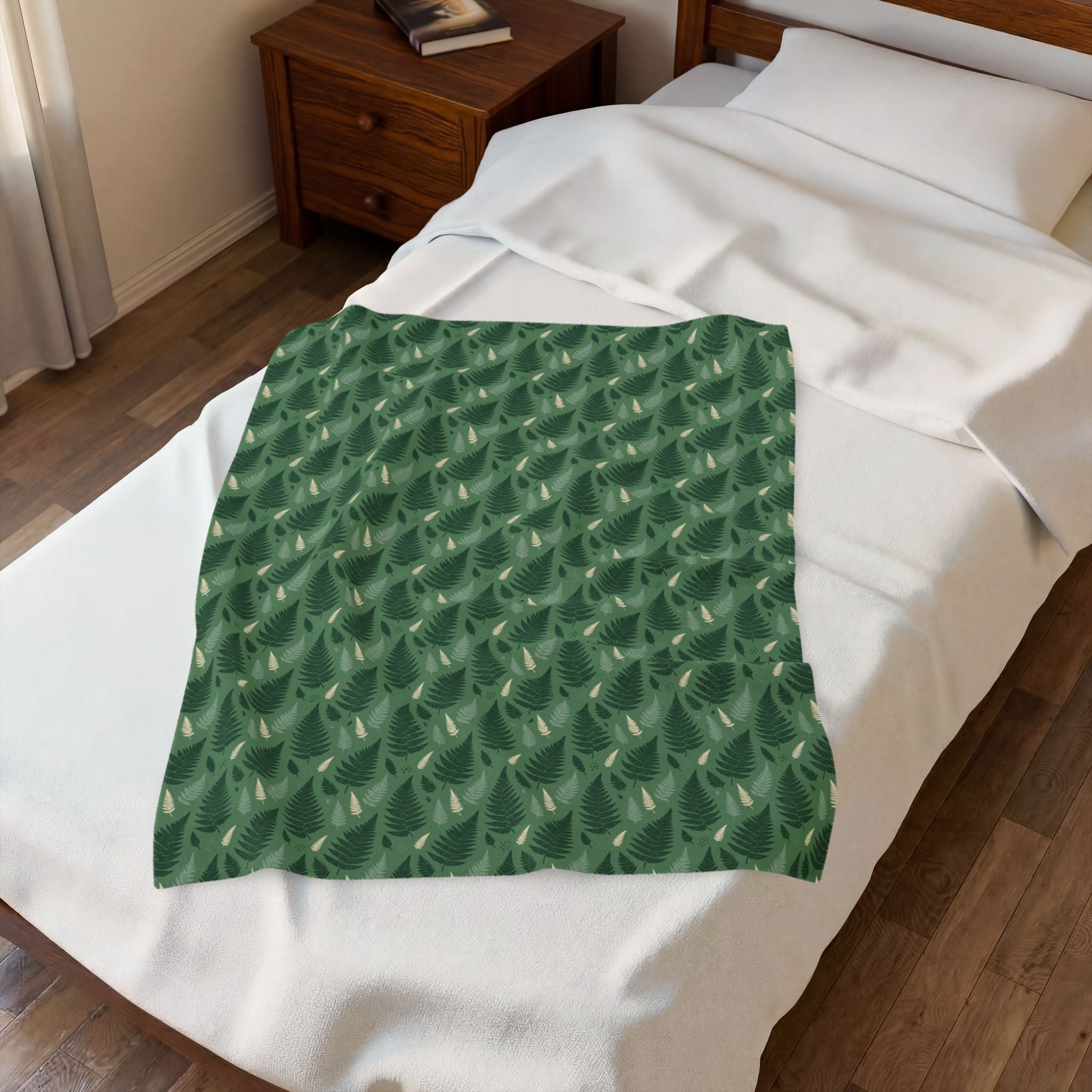 Forest Fern Pattern Velveteen Plush Blanket