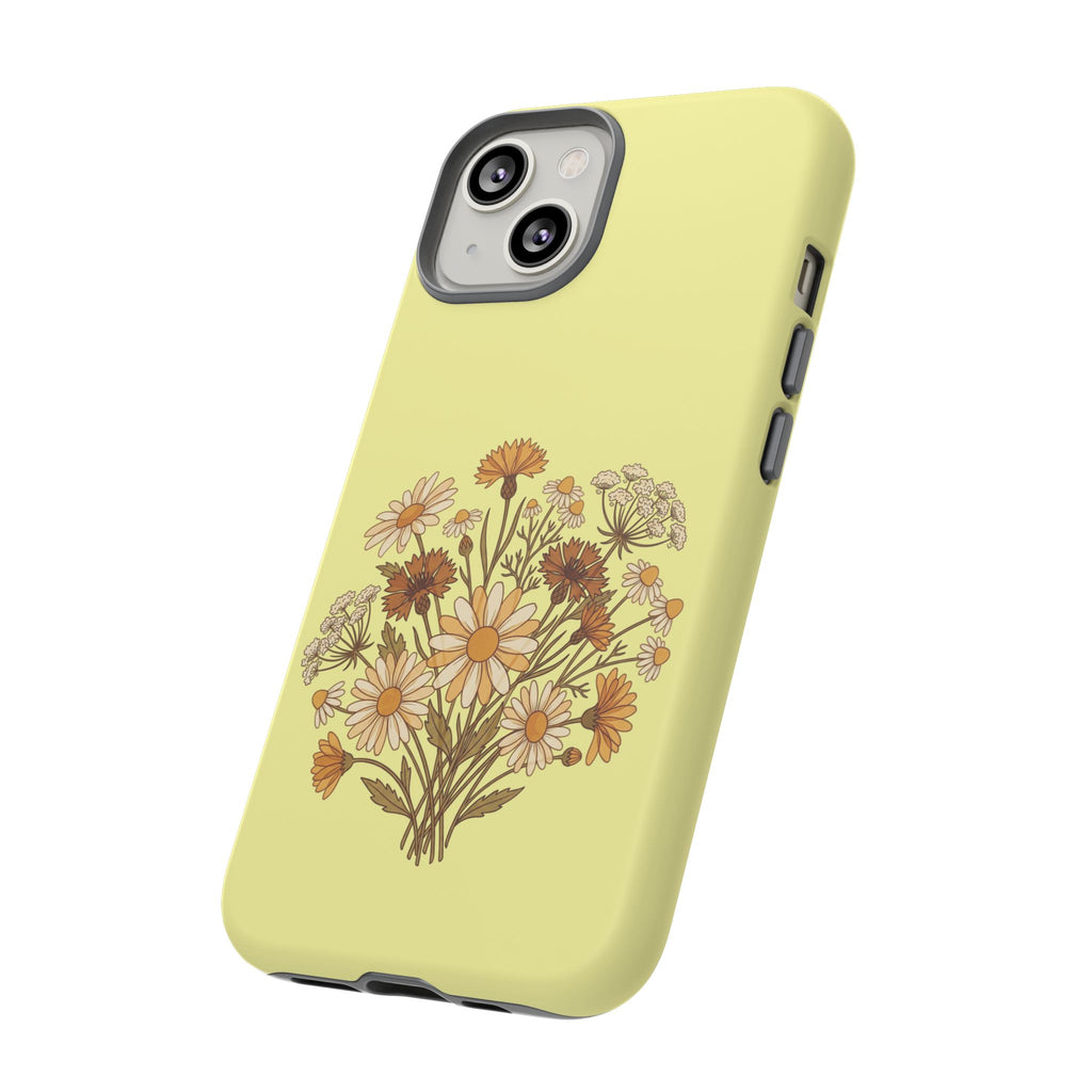 Vintage Wildflower Protective Phone Case — Slim Dual-Layer Shockproof Cover