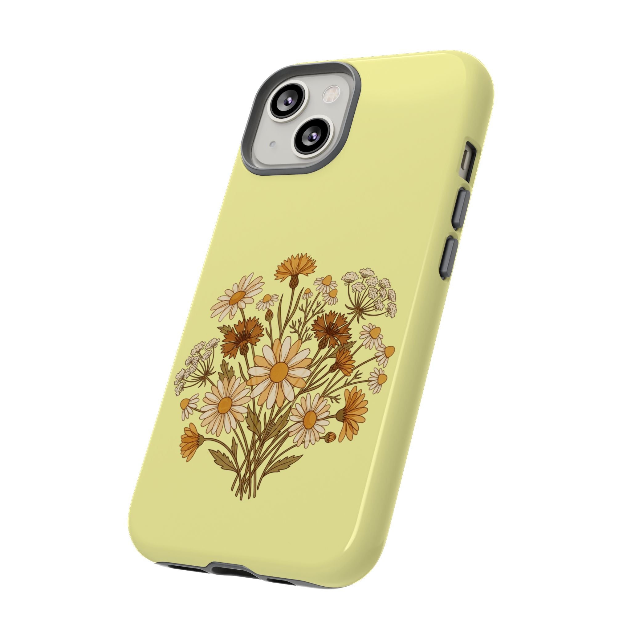 Vintage Wildflower Protective Phone Case — Slim Dual-Layer Shockproof Cover
