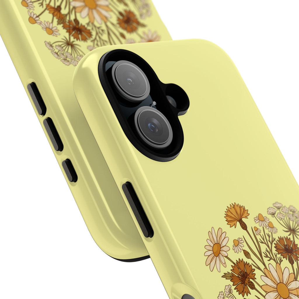 Vintage Wildflower Protective Phone Case — Slim Dual-Layer Shockproof Cover