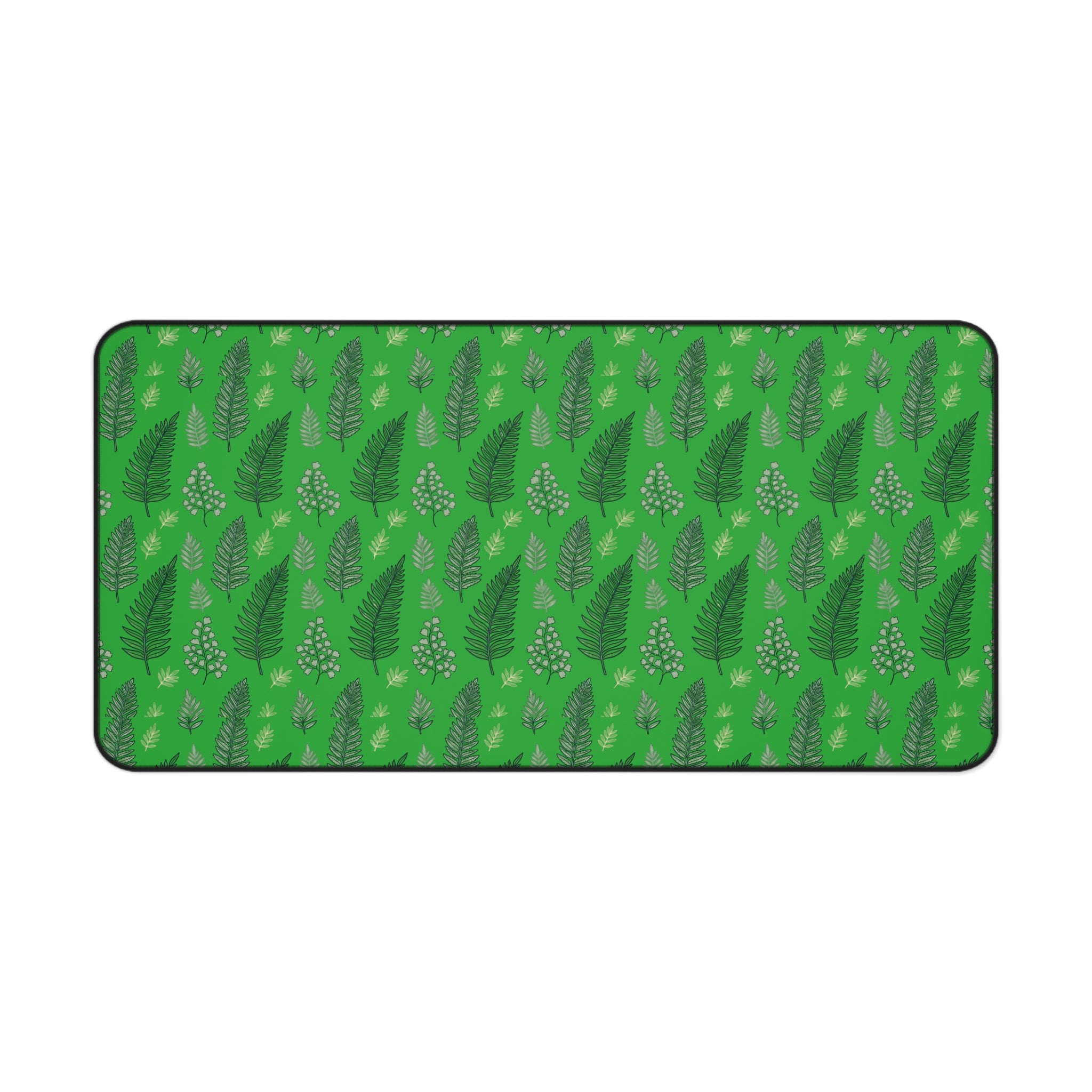 Botanical Green Leaf Desk Mat — Patterned Desk Mat / Mouse Pad