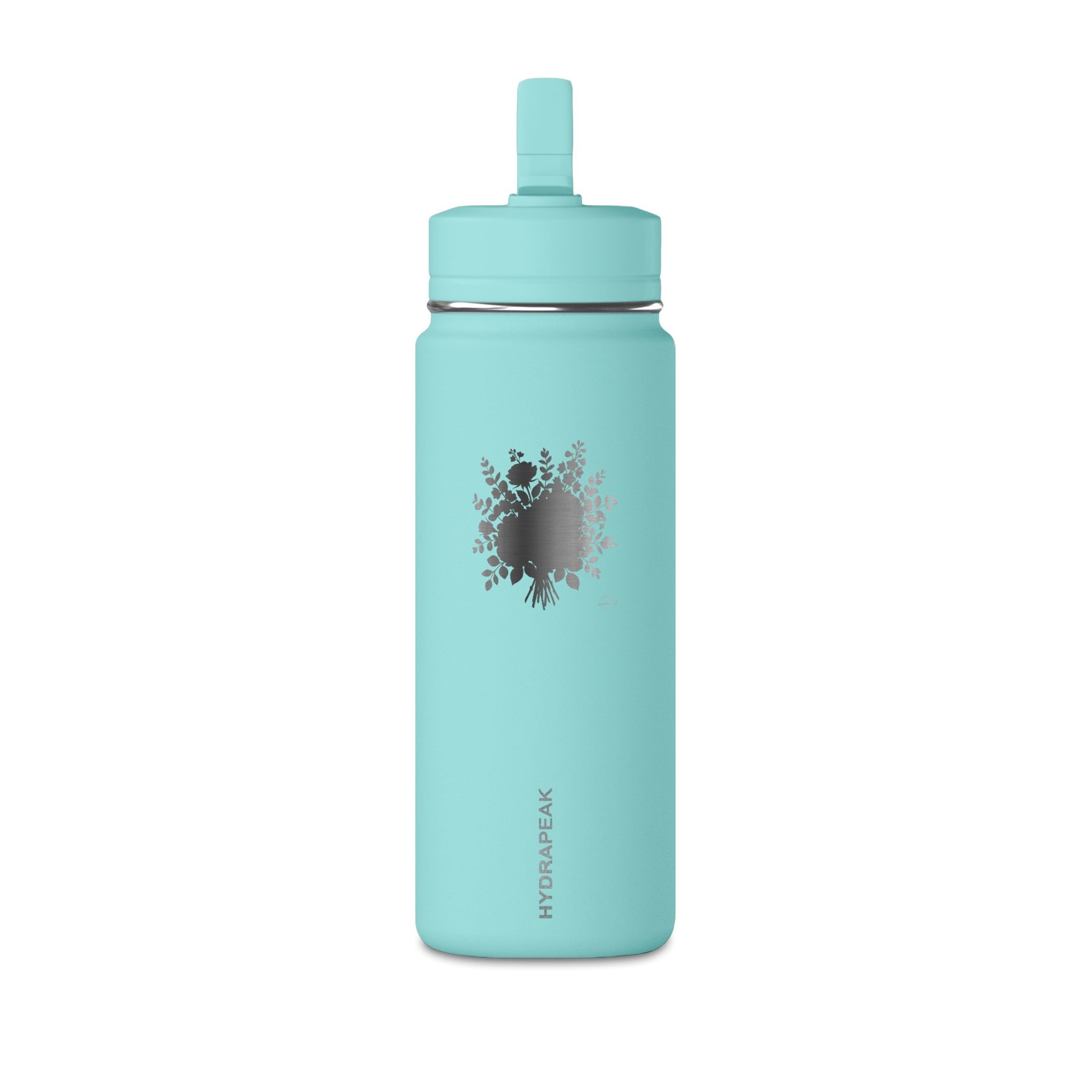Sage Green 20oz Mini Water Bottle with Splash Graphic & Stainless Straw