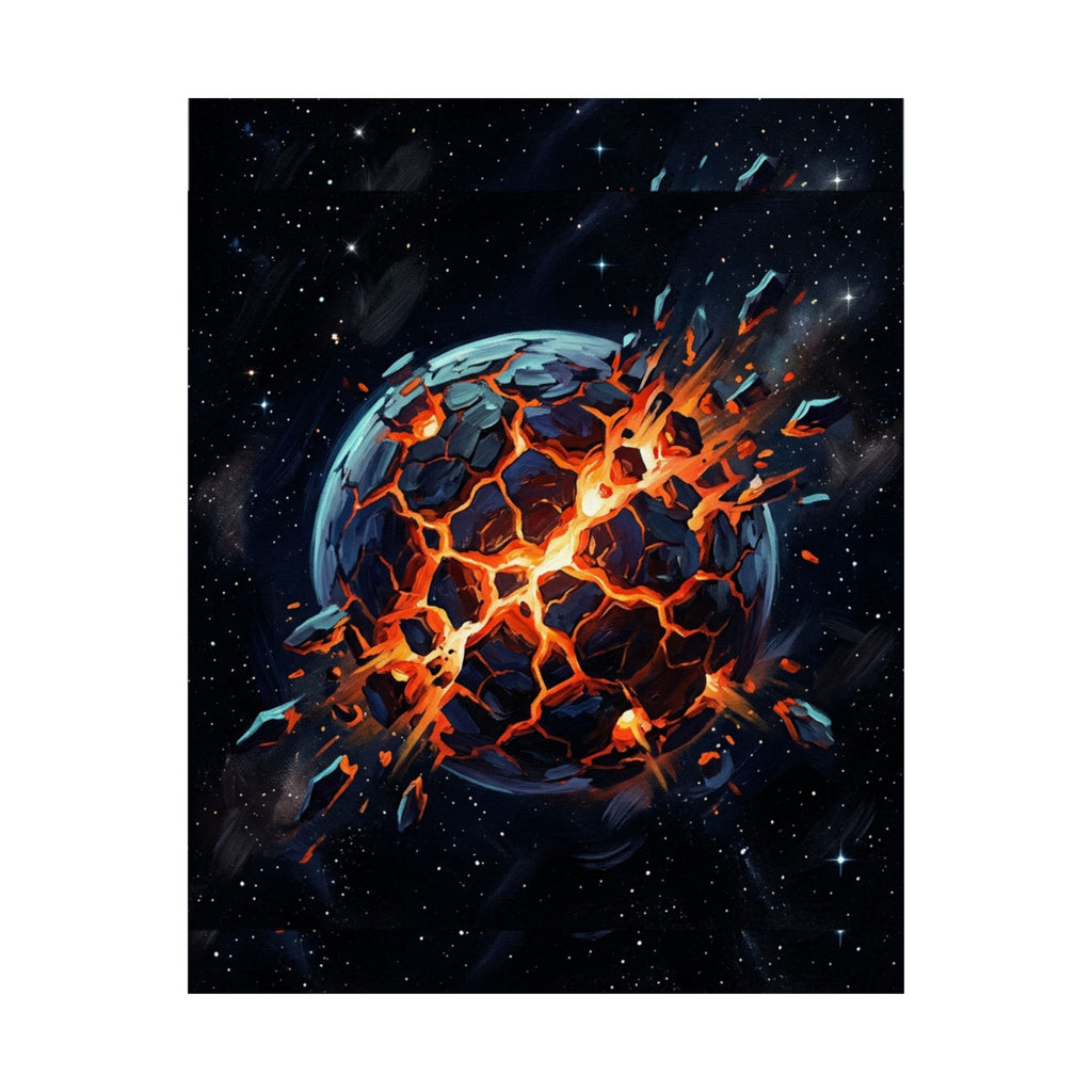 Cataclysmic Planet Poster — Matte Vertical Sci‑Fi Wall Art