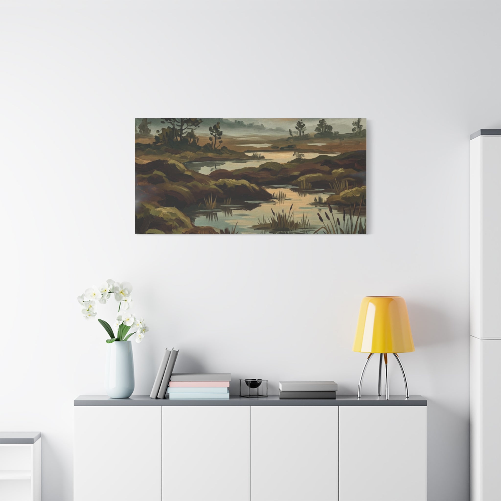 Marshland Morning Matte Stretched Canvas — Gallery-Wrap Nature Landscape