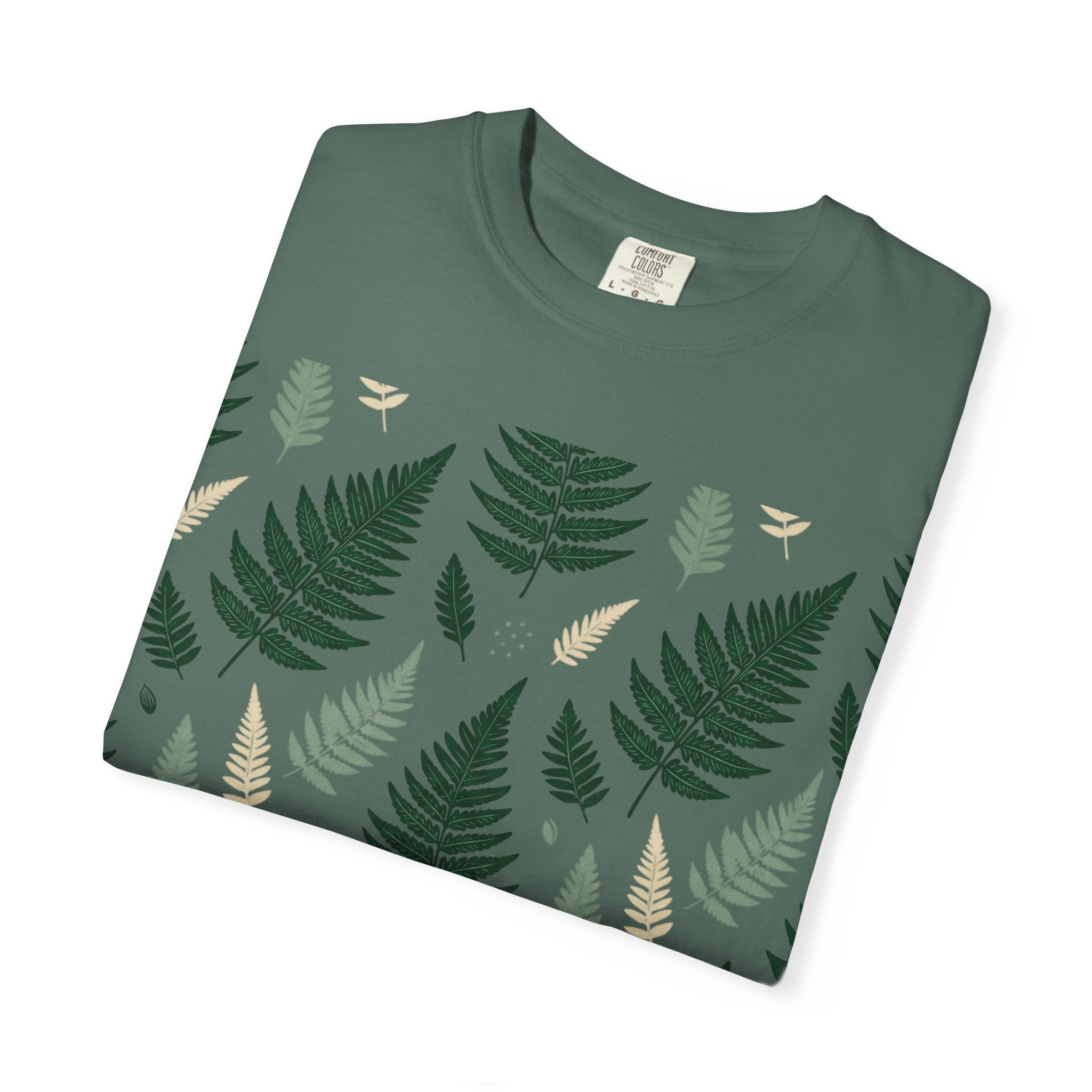 Fern Pattern T-Shirt — Botanical Leaf Graphic Tee