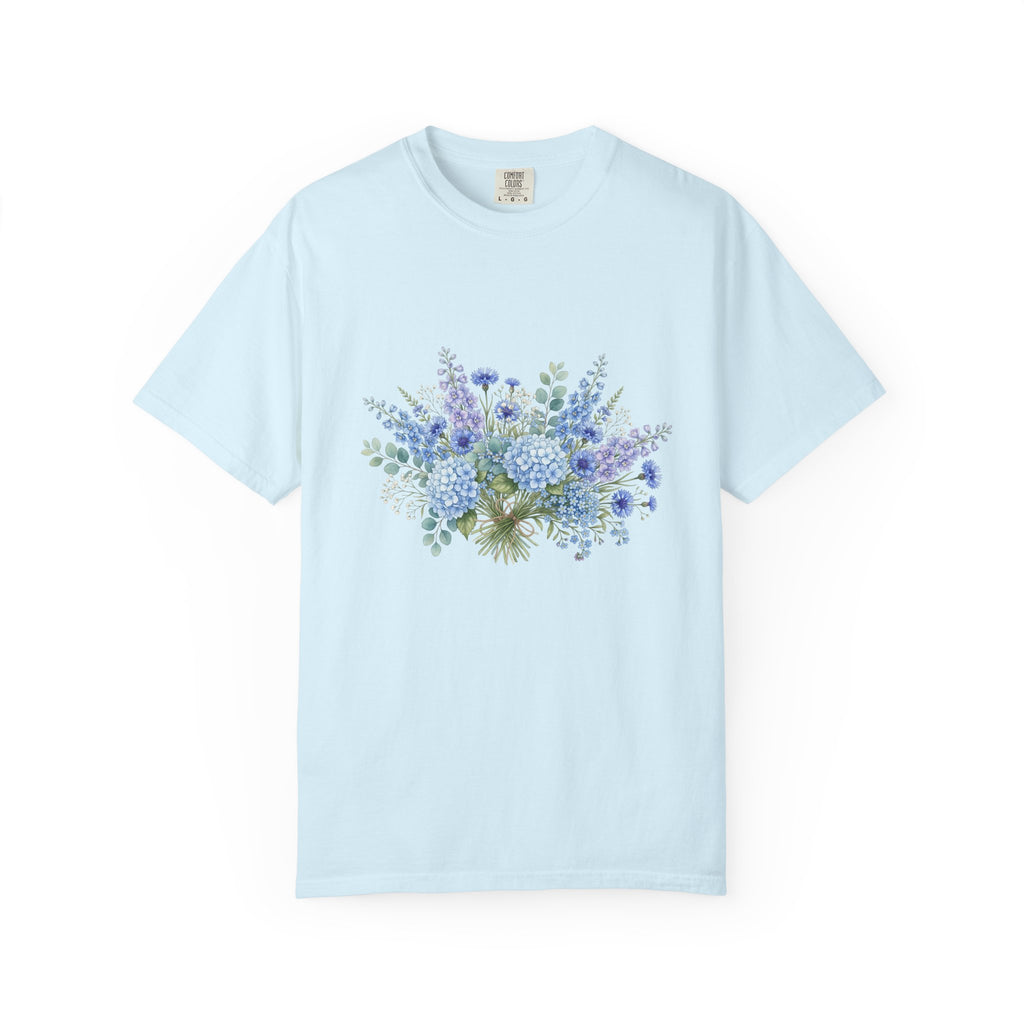 Floral Blue Bouquet T-Shirt — Blue Floral Bouquet Graphic Tee