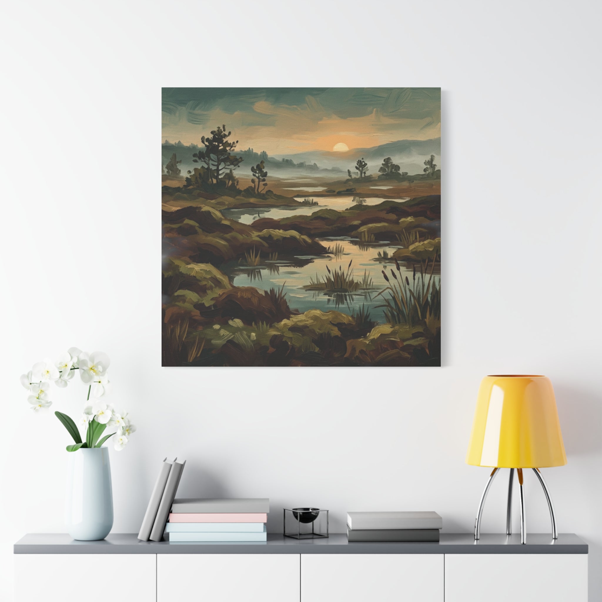 Marshland Morning Matte Stretched Canvas — Gallery-Wrap Nature Landscape