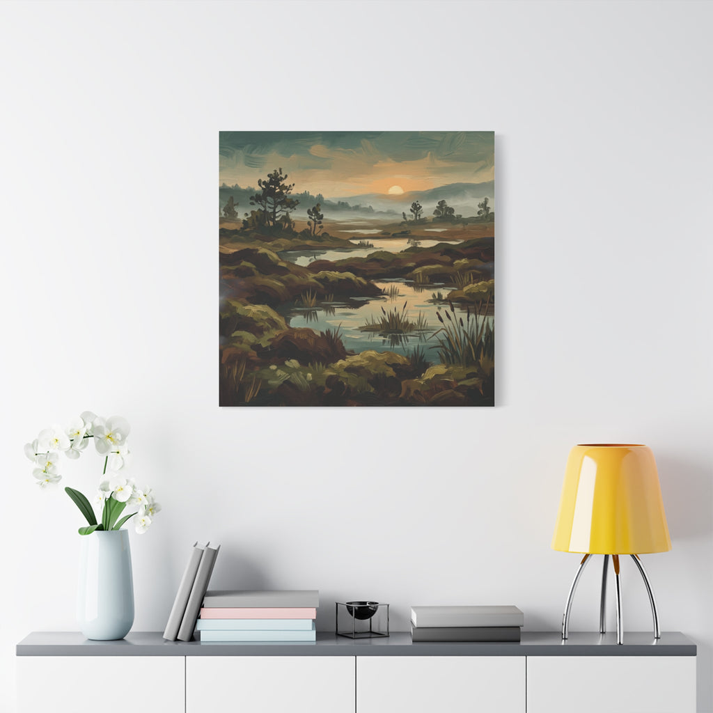 Marshland Morning Matte Stretched Canvas — Gallery-Wrap Nature Landscape