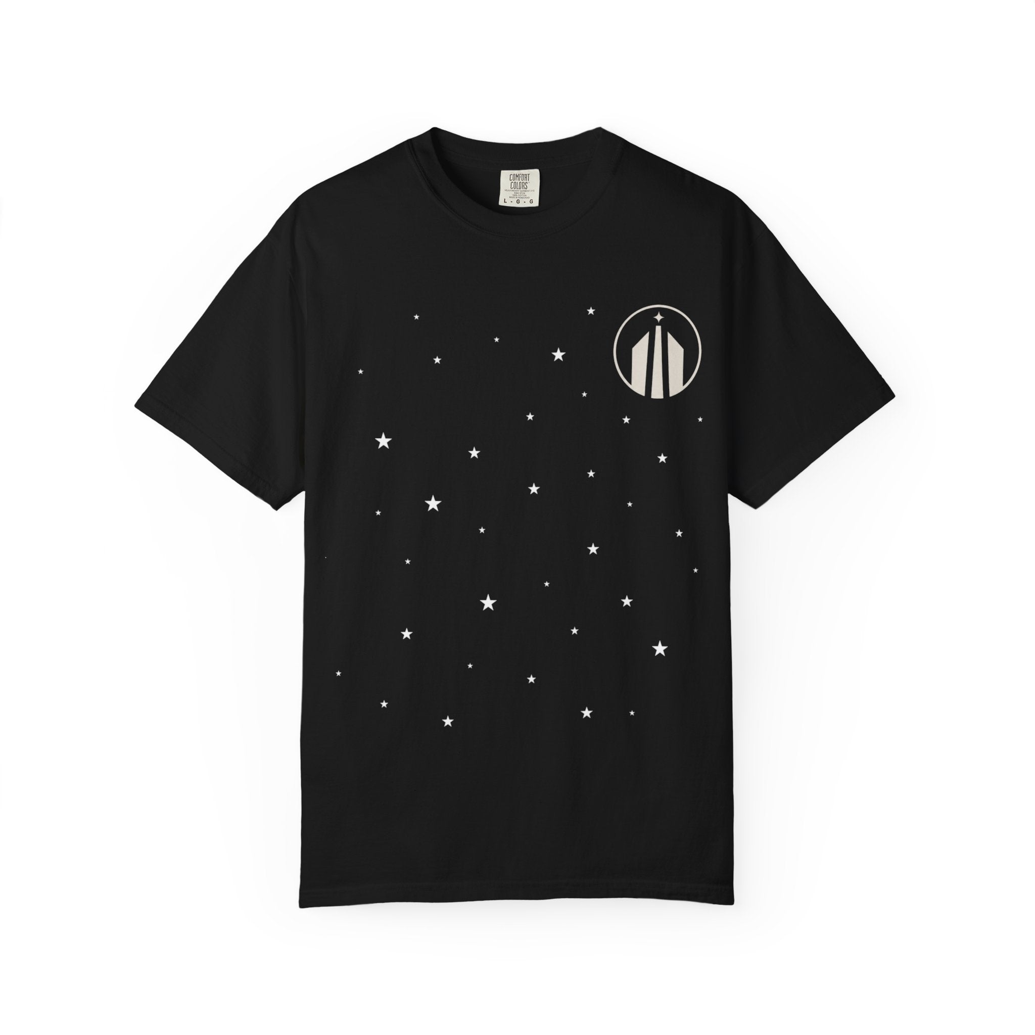 Minimalist Circle Stripe T-Shirt — Subtle Chest Logo Tee