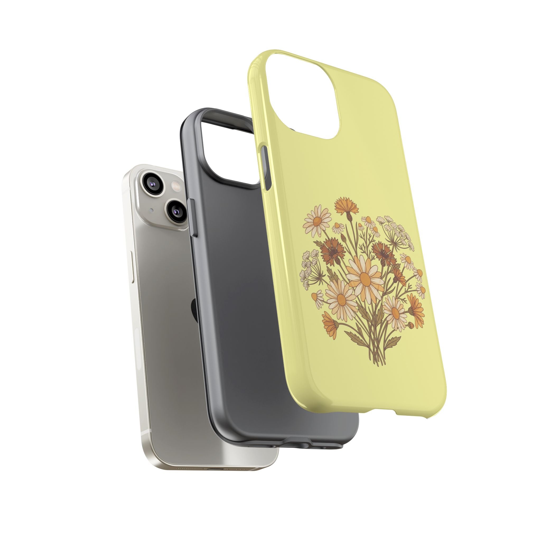 Vintage Wildflower Protective Phone Case — Slim Dual-Layer Shockproof Cover