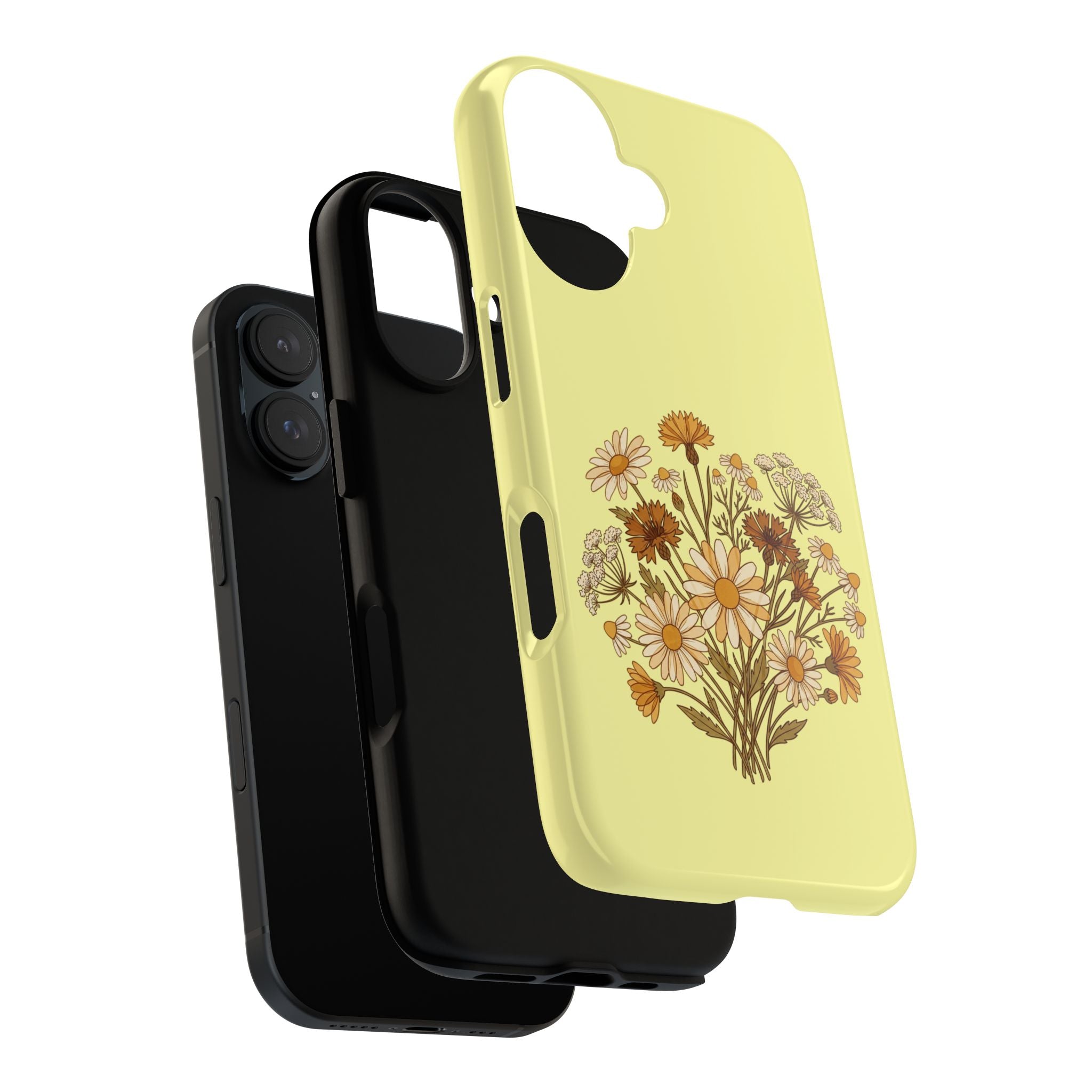 Vintage Wildflower Protective Phone Case — Slim Dual-Layer Shockproof Cover
