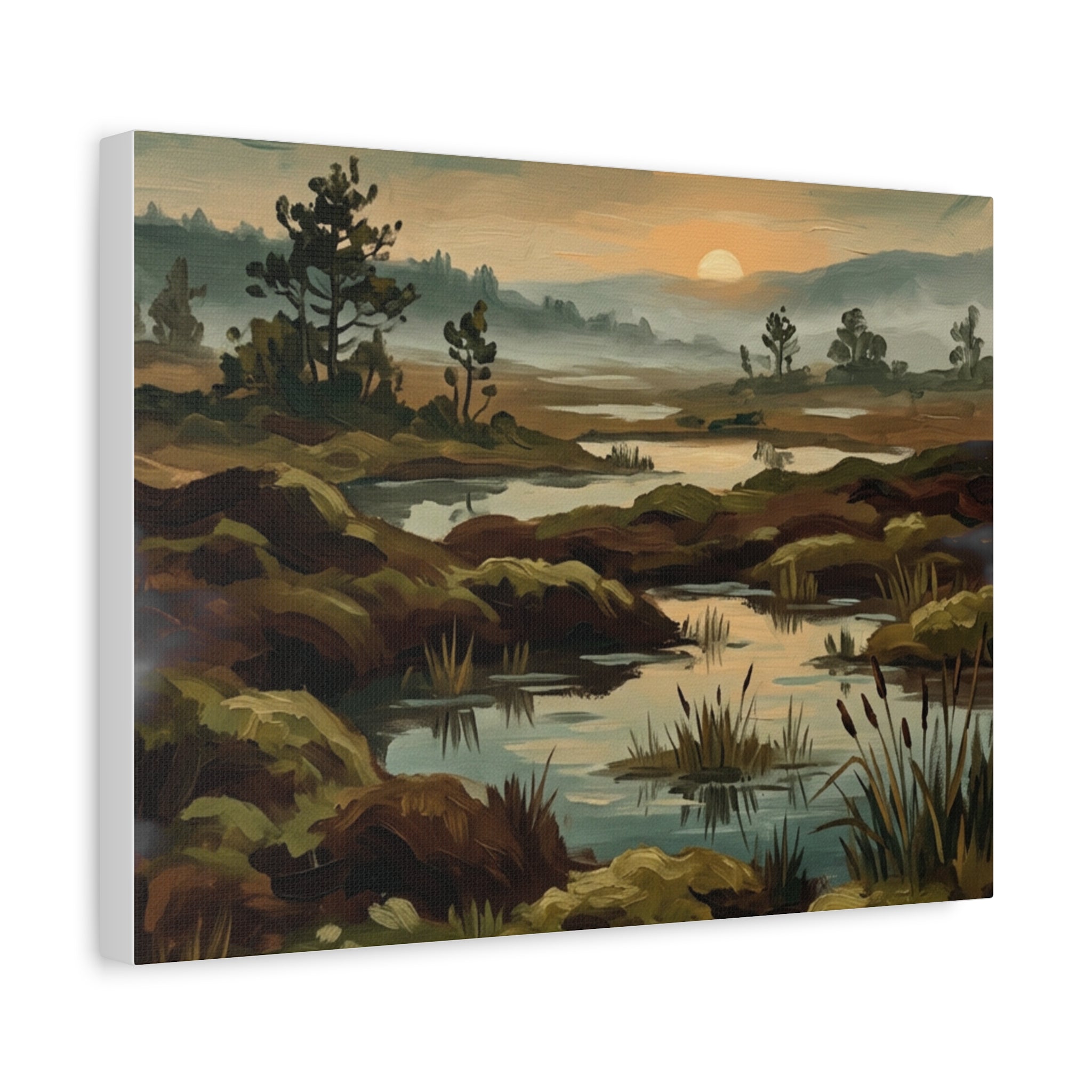 Marshland Morning Matte Stretched Canvas — Gallery-Wrap Nature Landscape
