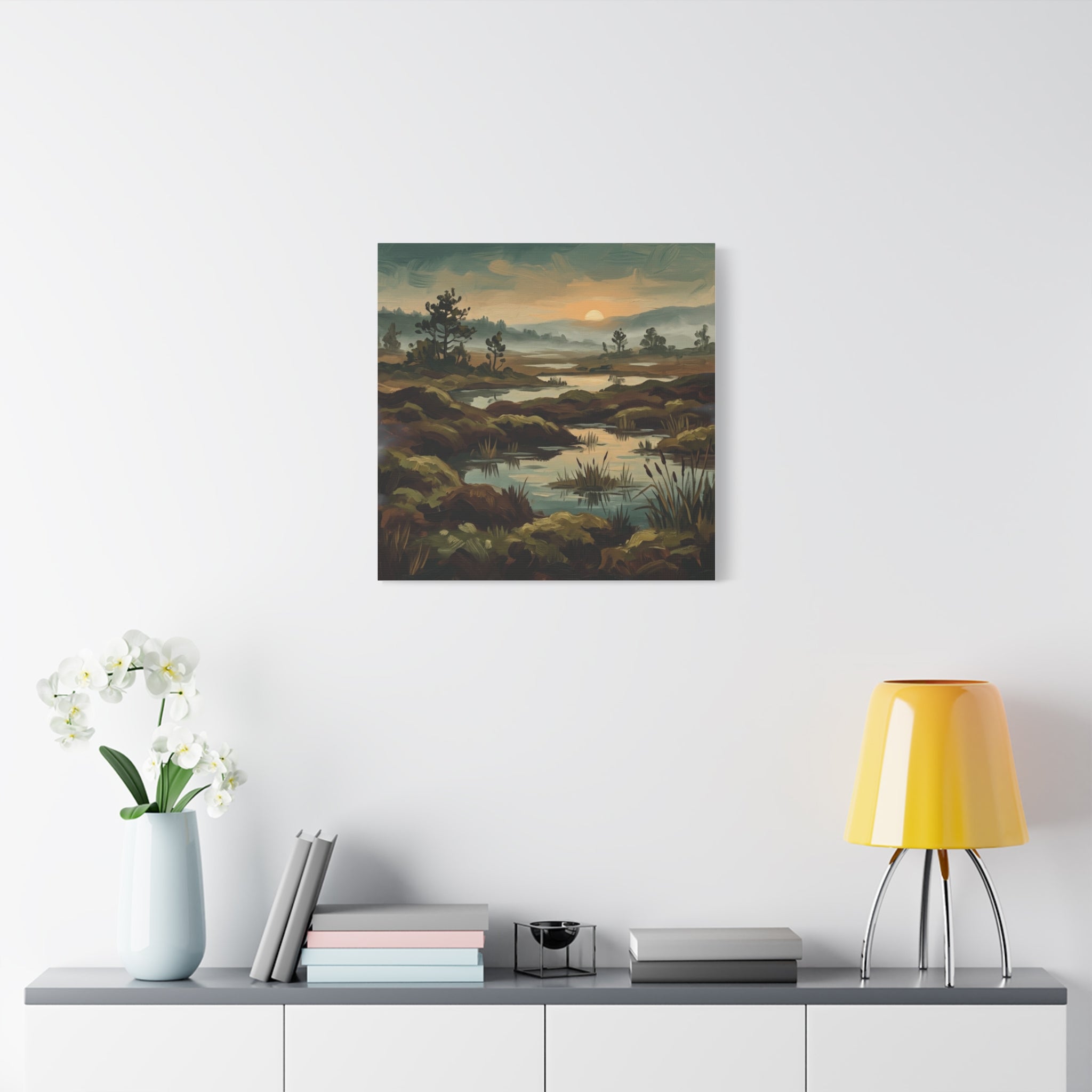 Marshland Morning Matte Stretched Canvas — Gallery-Wrap Nature Landscape