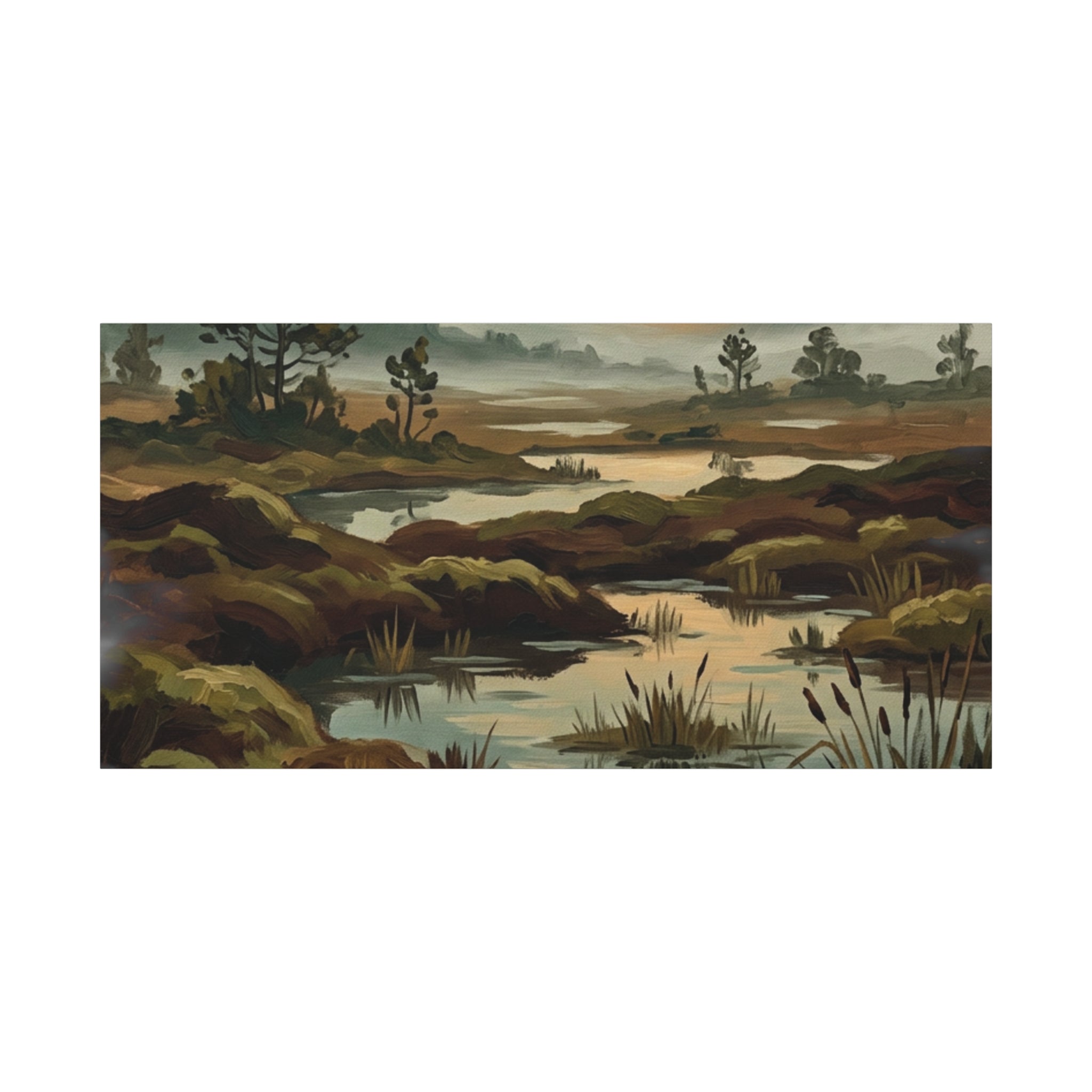 Marshland Morning Matte Stretched Canvas — Gallery-Wrap Nature Landscape