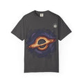 Nebula Hand-Painted Tee — Cosmic Black Hole Graphic T-Shirt
