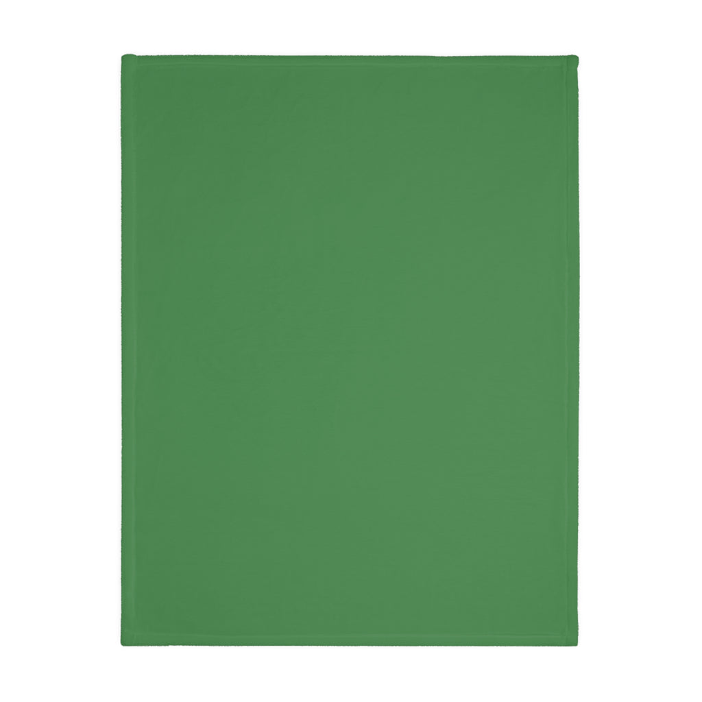 Green Leaf Pattern Velveteen Blanket – Reversible Forest Foliage Throw