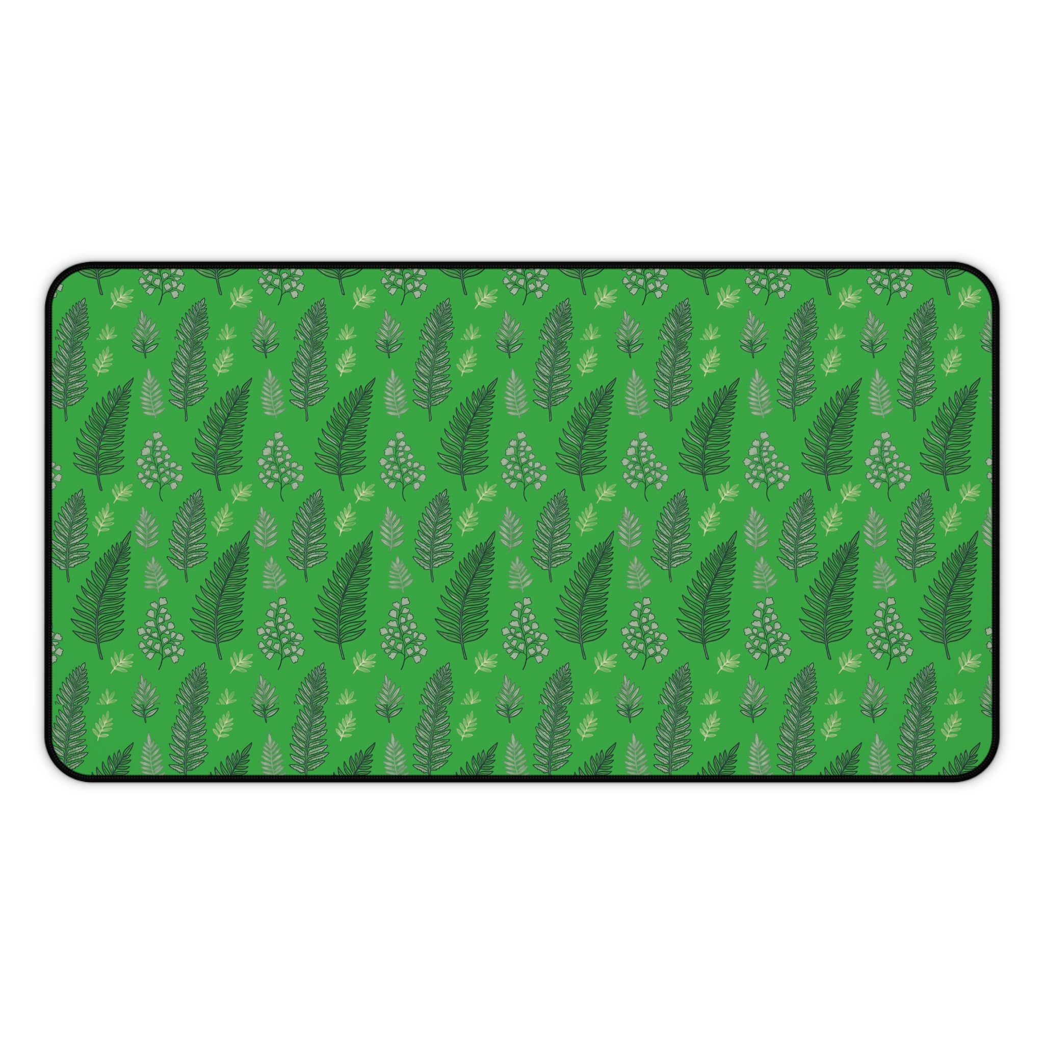 Botanical Green Leaf Desk Mat — Patterned Desk Mat / Mouse Pad