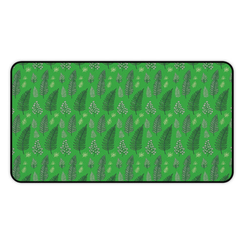 Botanical Green Leaf Desk Mat — Patterned Desk Mat / Mouse Pad