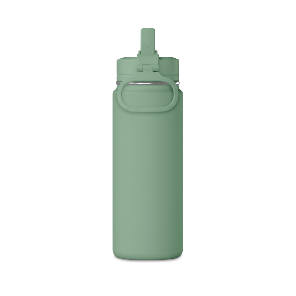 Sage Green 20oz Mini Water Bottle with Splash Graphic & Stainless Straw