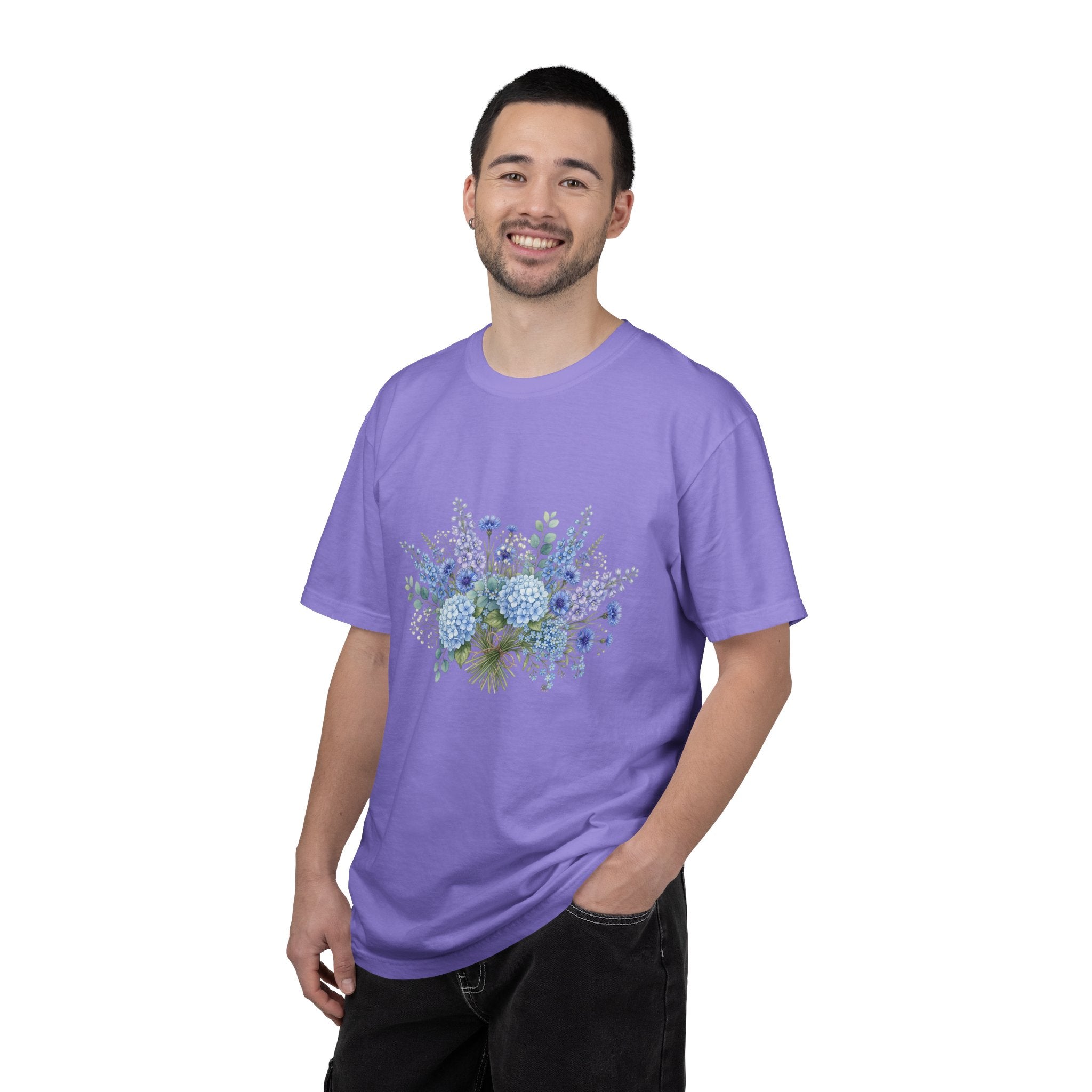 Floral Blue Bouquet T-Shirt — Blue Floral Bouquet Graphic Tee