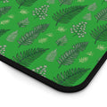 Green Leaf Pattern Desk Mat — Botanical Mouse Pad for Home Office