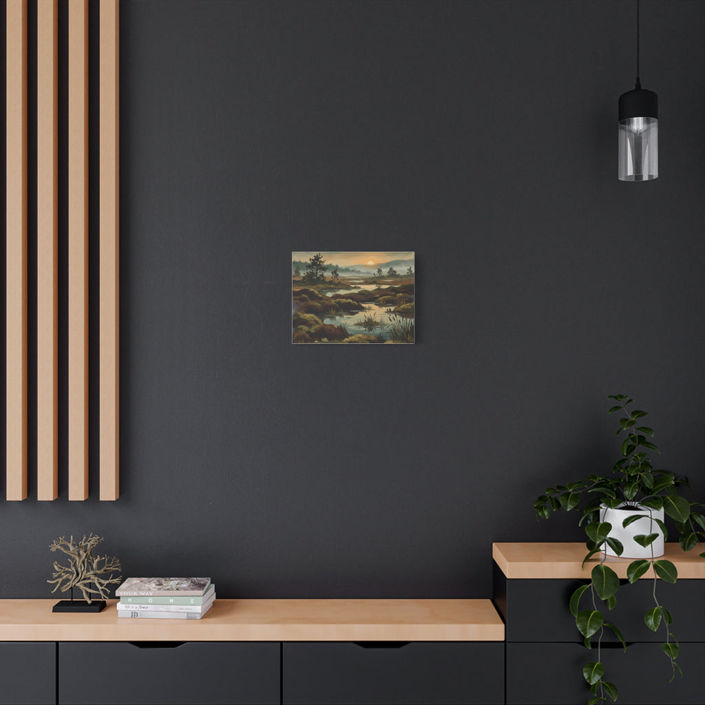 Marshland Morning Matte Stretched Canvas — Gallery-Wrap Nature Landscape