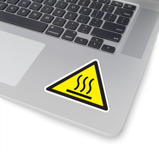 Heat Warning Triangle Sticker — Caution Hot Surface Safety Decal