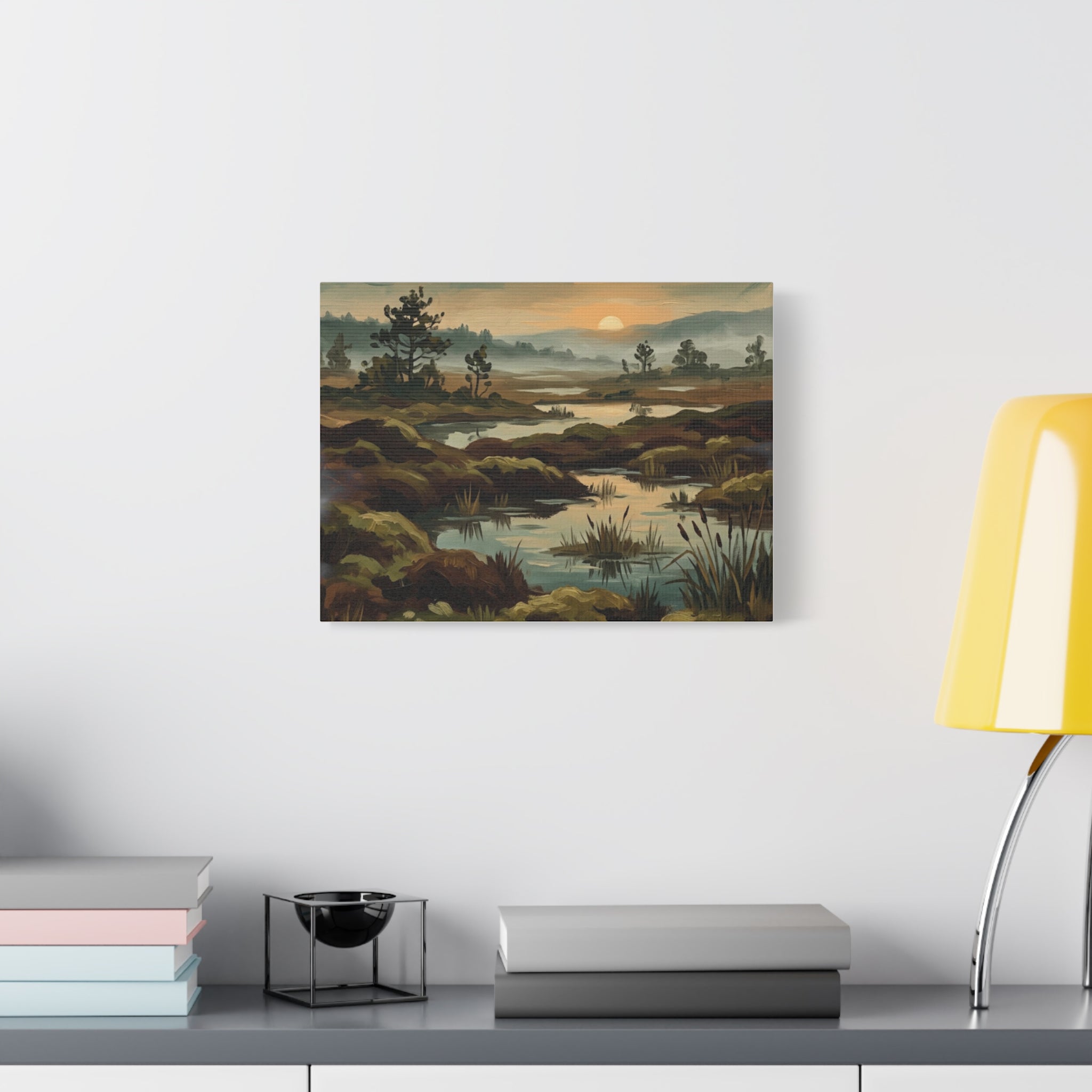 Marshland Morning Matte Stretched Canvas — Gallery-Wrap Nature Landscape
