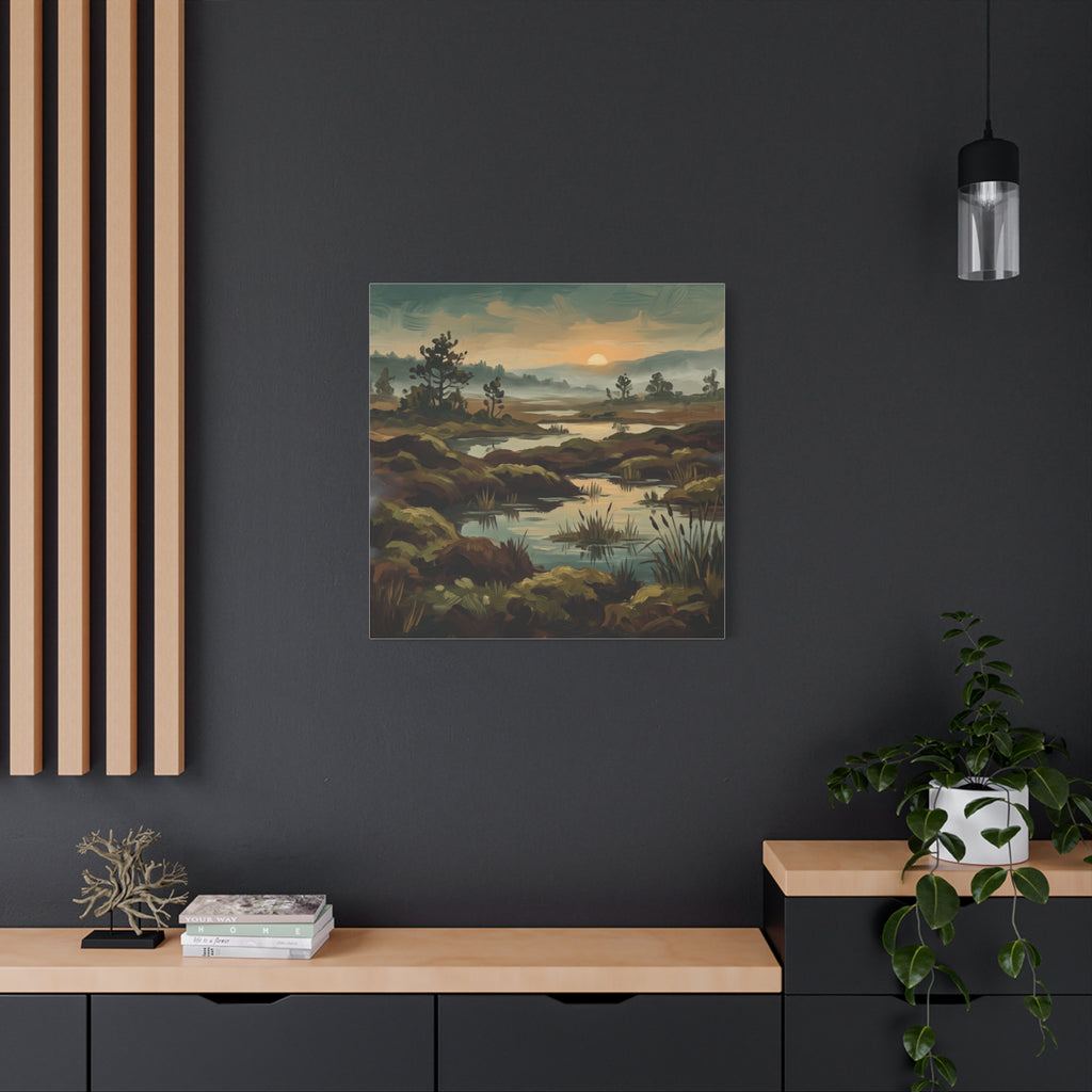 Marshland Morning Matte Stretched Canvas — Gallery-Wrap Nature Landscape