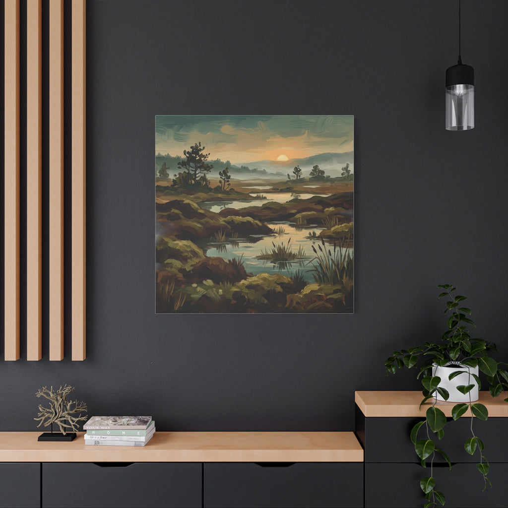 Marshland Morning Matte Stretched Canvas — Gallery-Wrap Nature Landscape
