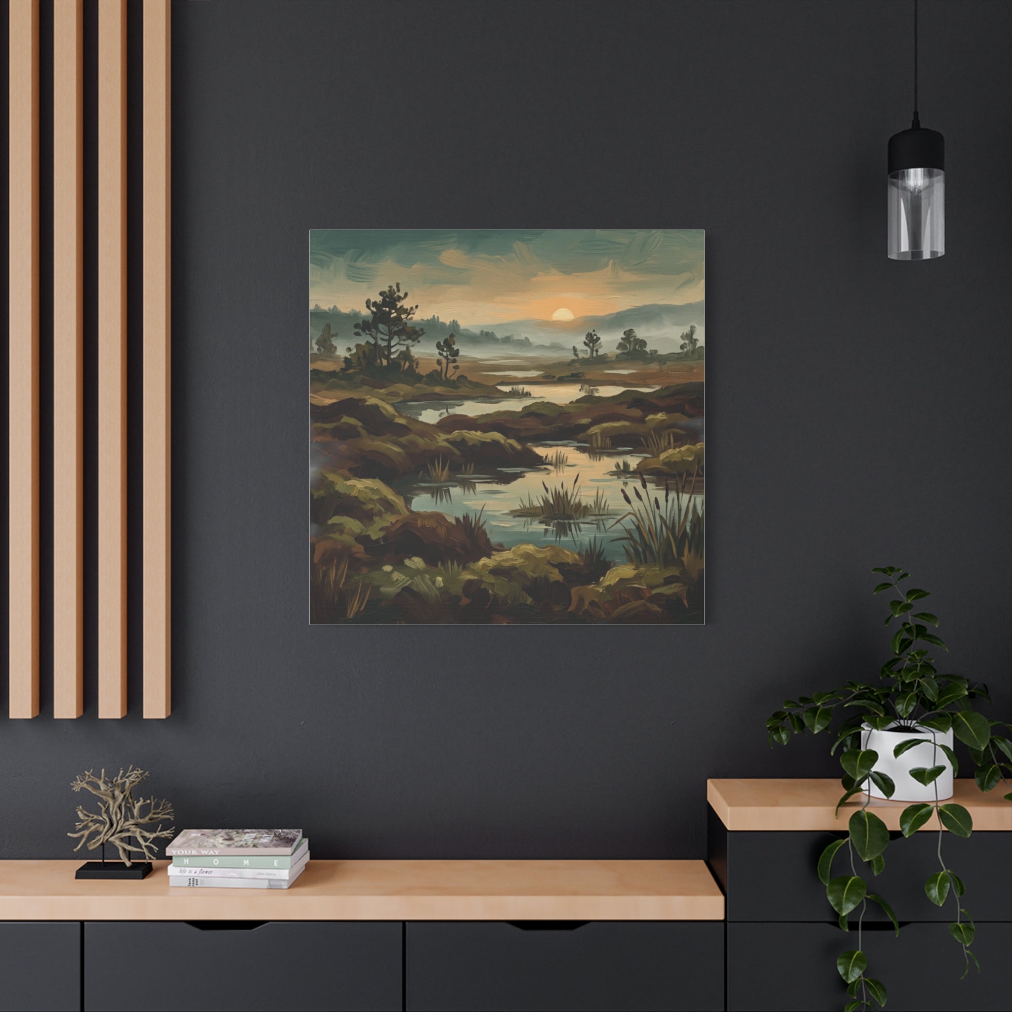 Marshland Morning Matte Stretched Canvas — Gallery-Wrap Nature Landscape