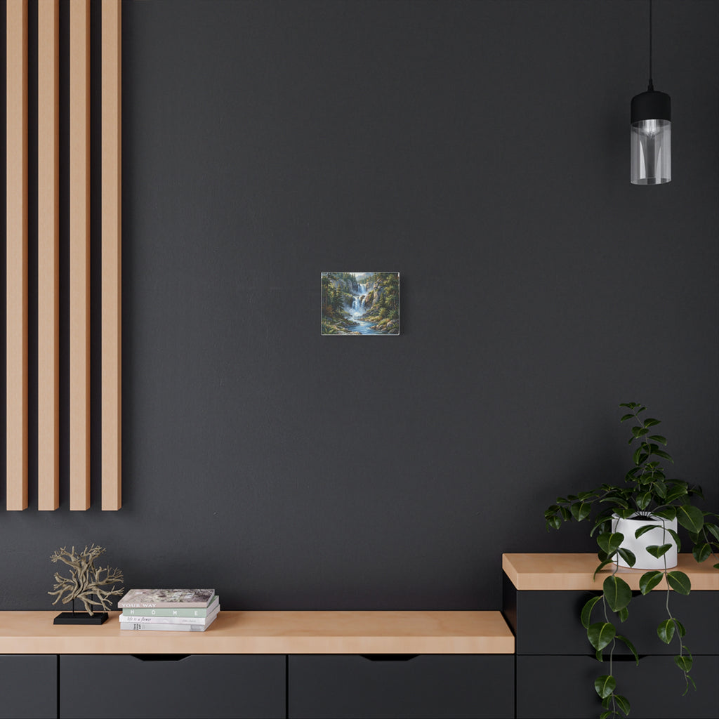 Matte Forest Waterfall Canvas — Stretched 1.25" Nature Wall Art