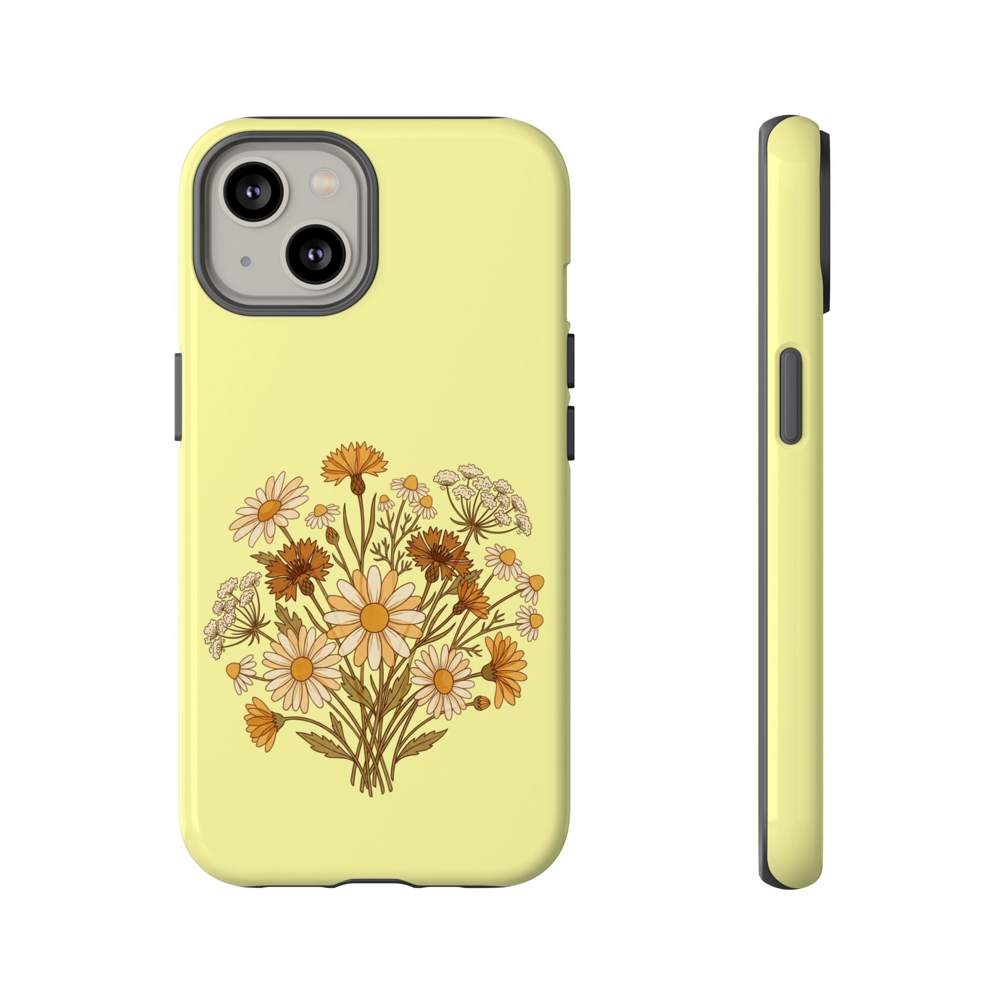 Vintage Wildflower Protective Phone Case — Slim Dual-Layer Shockproof Cover