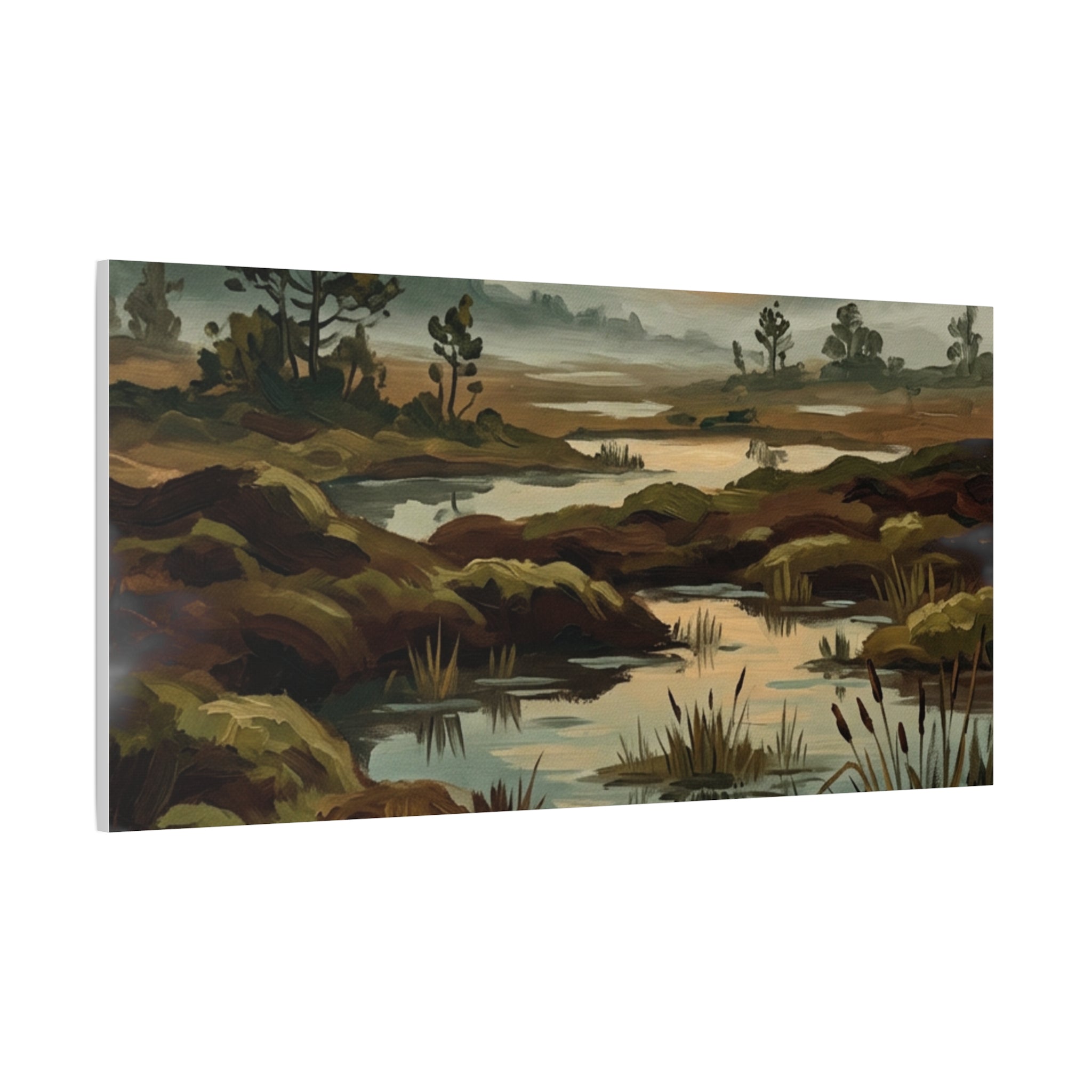 Marshland Morning Matte Stretched Canvas — Gallery-Wrap Nature Landscape